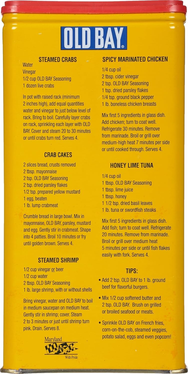OLD BAY Seasoning, 16 oz – One 16 Ounce Fan-Favorite Tin Can of BAY…