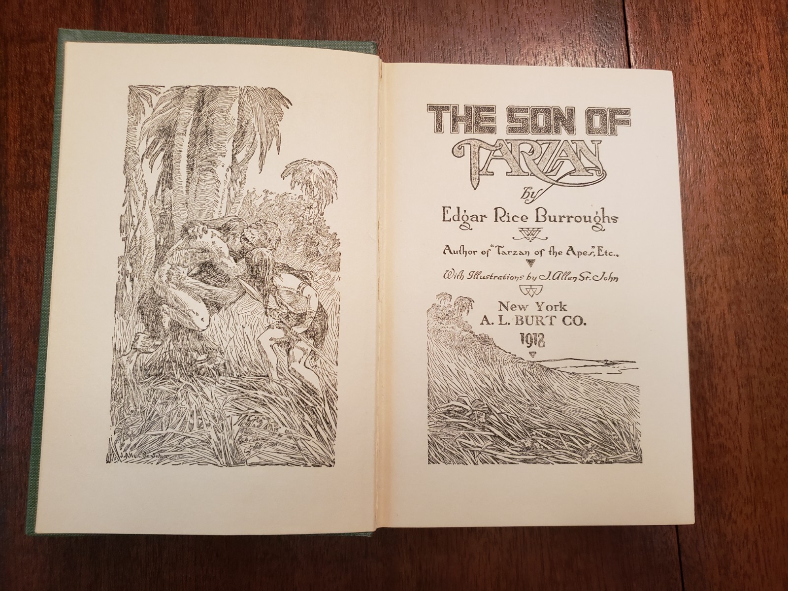 The Son of Tarzan by Edgar Rice Burroughs first A.L. Burt edition printing 1918