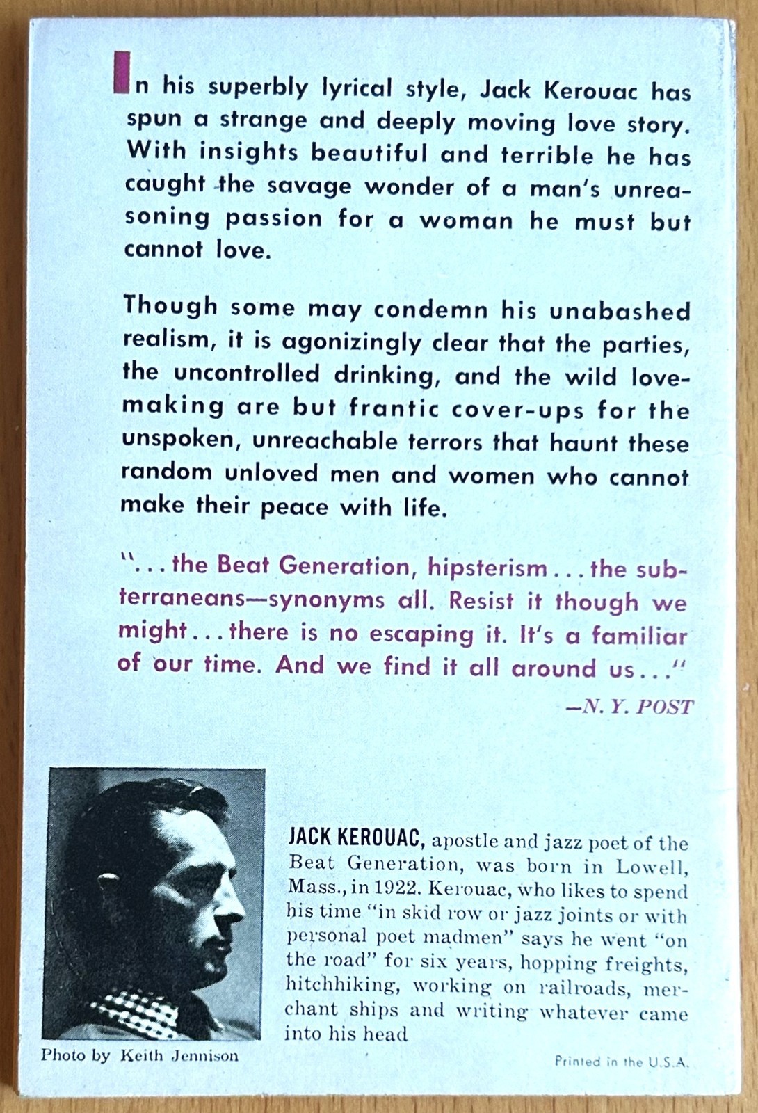 Jack Kerouac – The Subterraneans – 1959 Avon Paperback – Henry Miller Preface