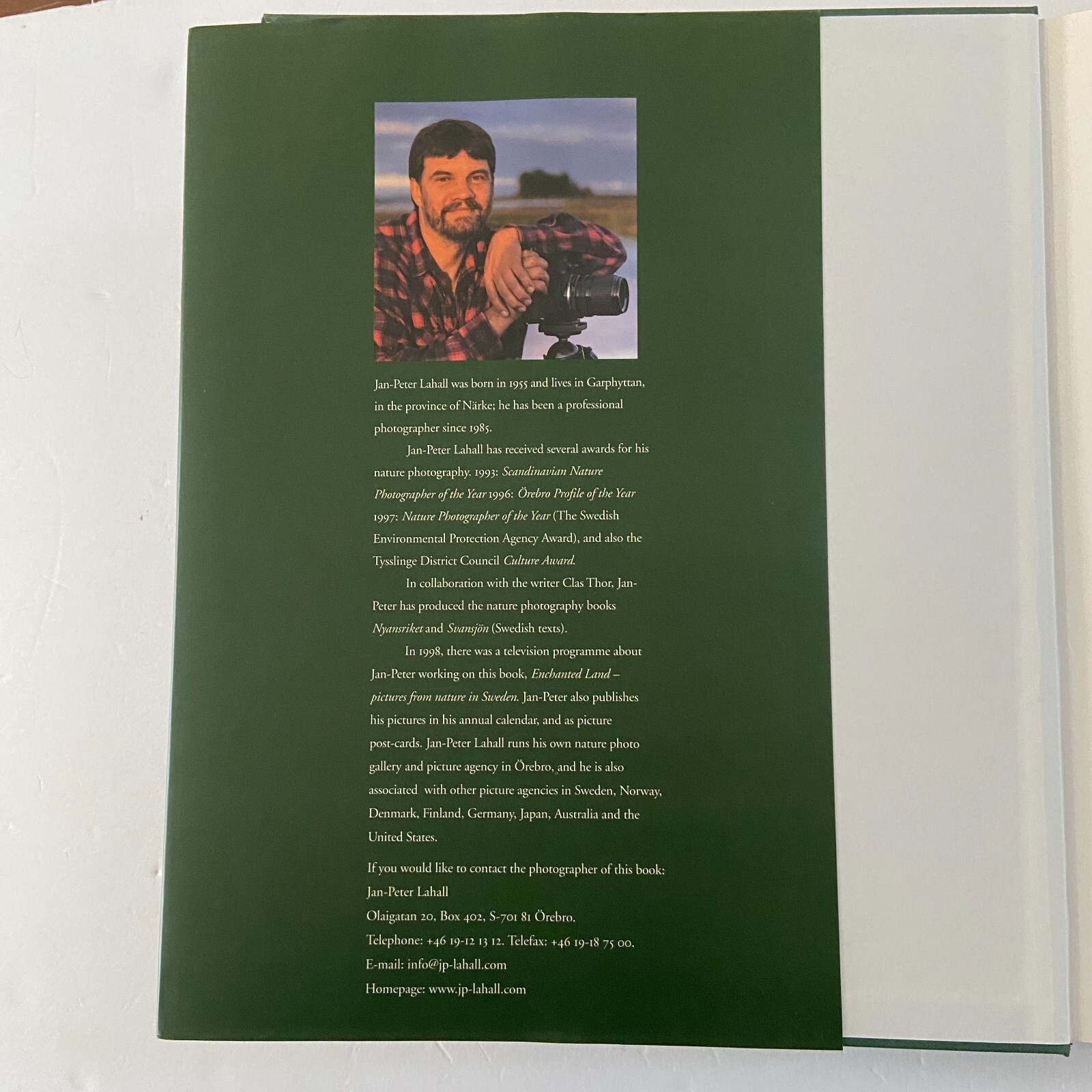 Enchanted Land Pictures from Nature in Sweden Hardcover 1999 JP Lahall Signed
