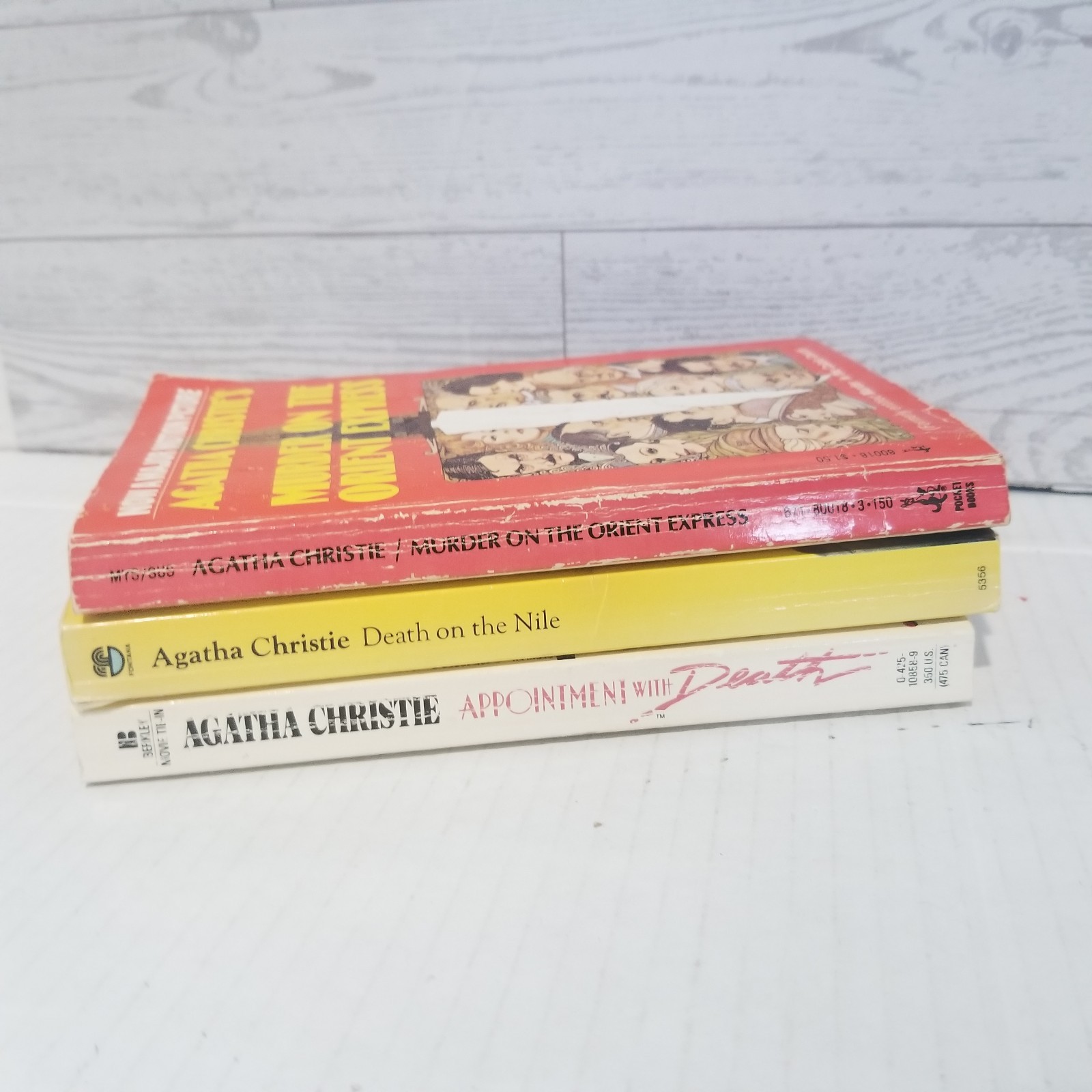 Agatha Christie 3 Book Lot Hercule Poirot Movie Tie In Vintage Paperbacks