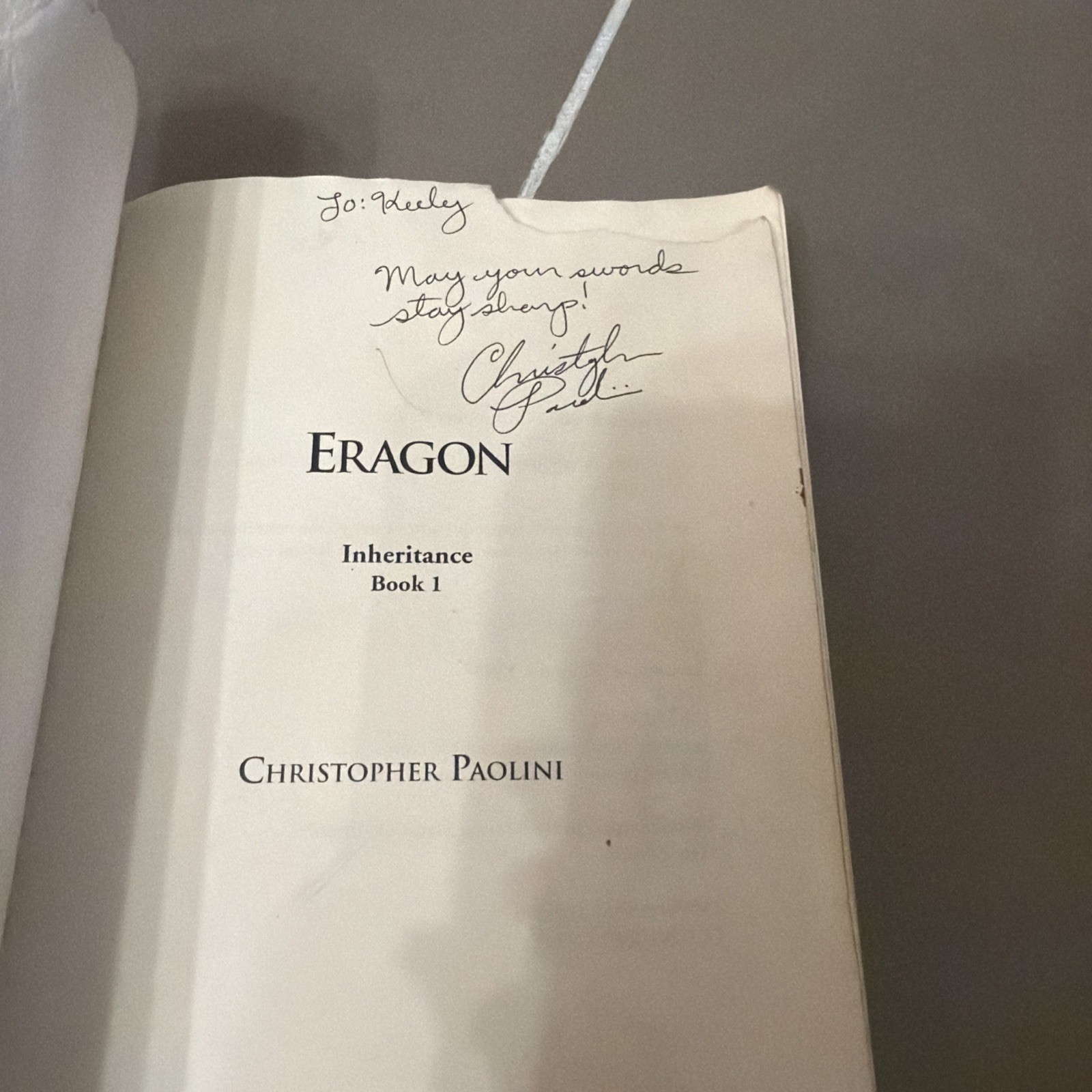ERAGON ~ SIGNED by Christopher Paolini 2002 Trade PB SELF PUBLISHED Rare!!!