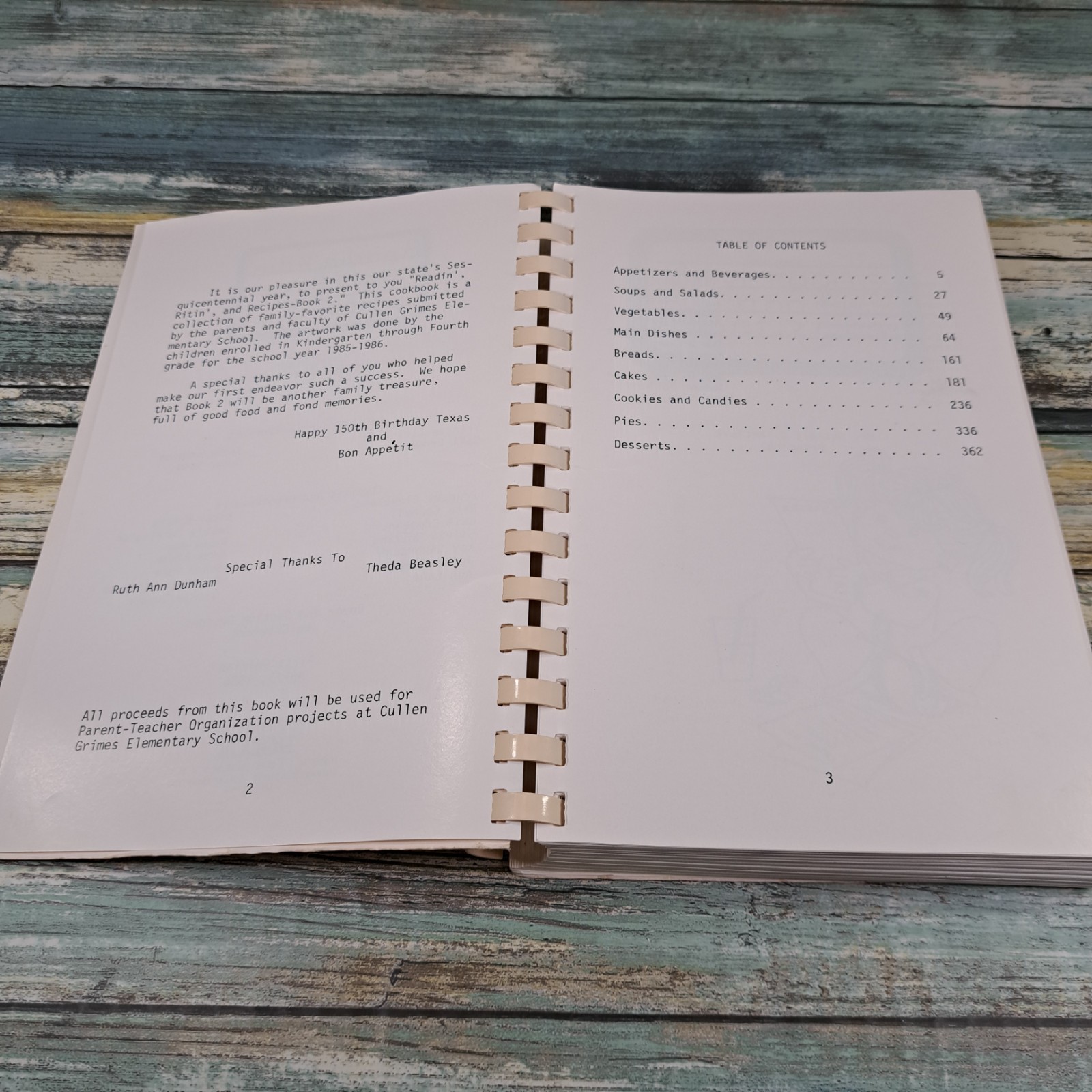 Readin’ Ritin’ and Recipes Book 2 Cullen Grimes Elementary School TX 1986