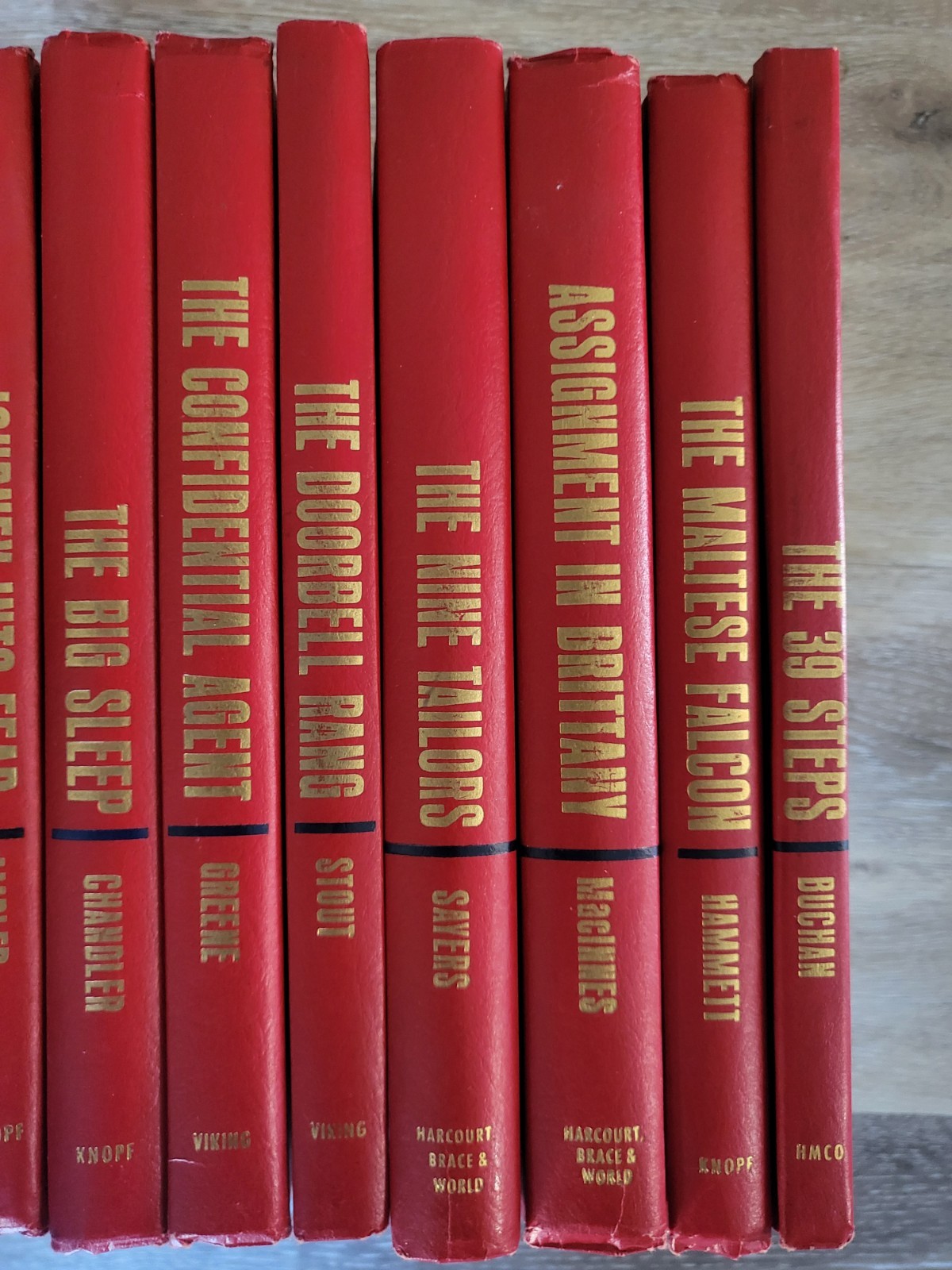 VTG Mystery Classics Hardcover Book Lot Maltese Falcon Big Sleep Agatha Christie