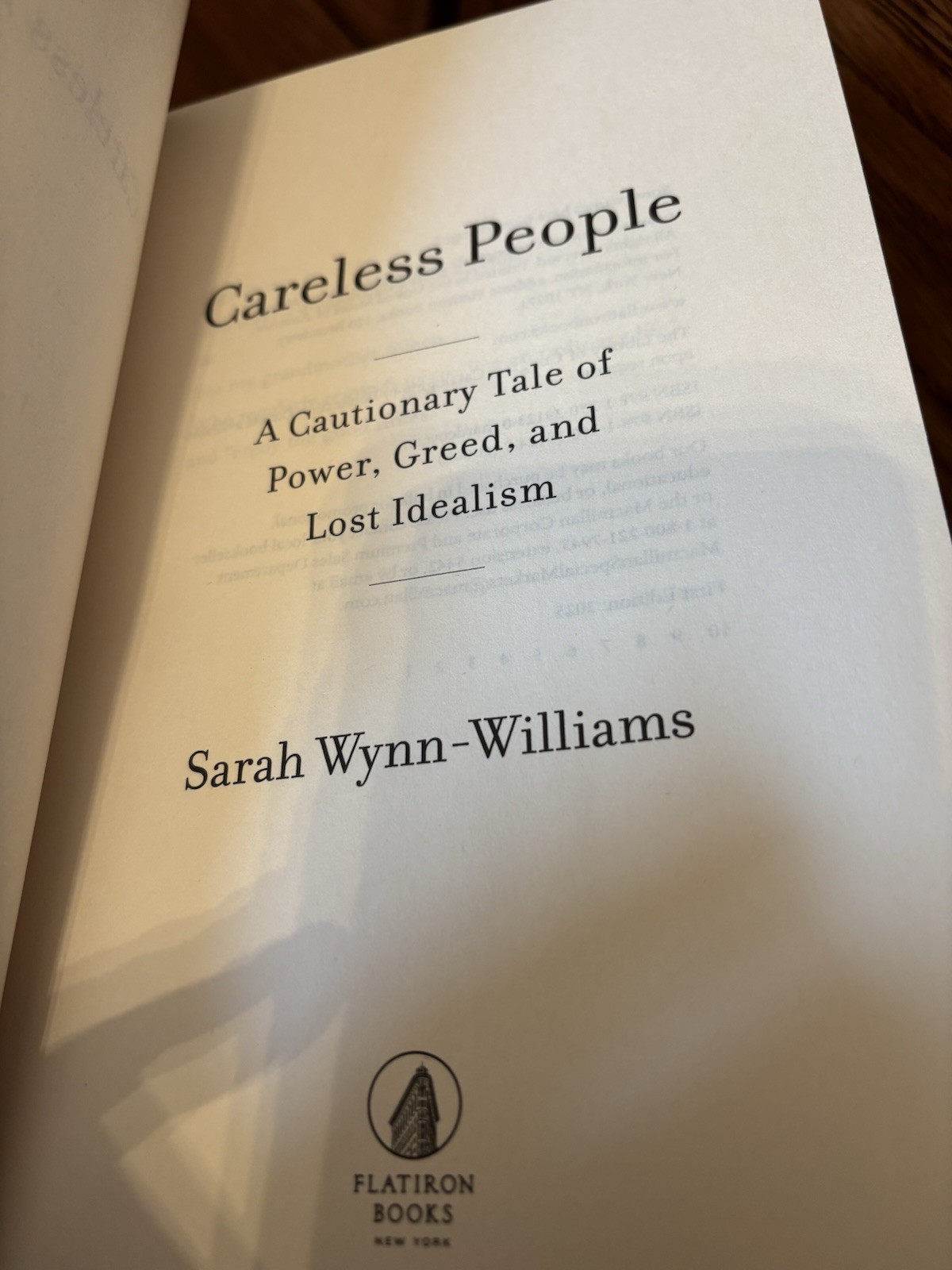 Careless People Sarah Wynn-Williams 1st HC Ptg Flatiron 2025 Near Fine Unread