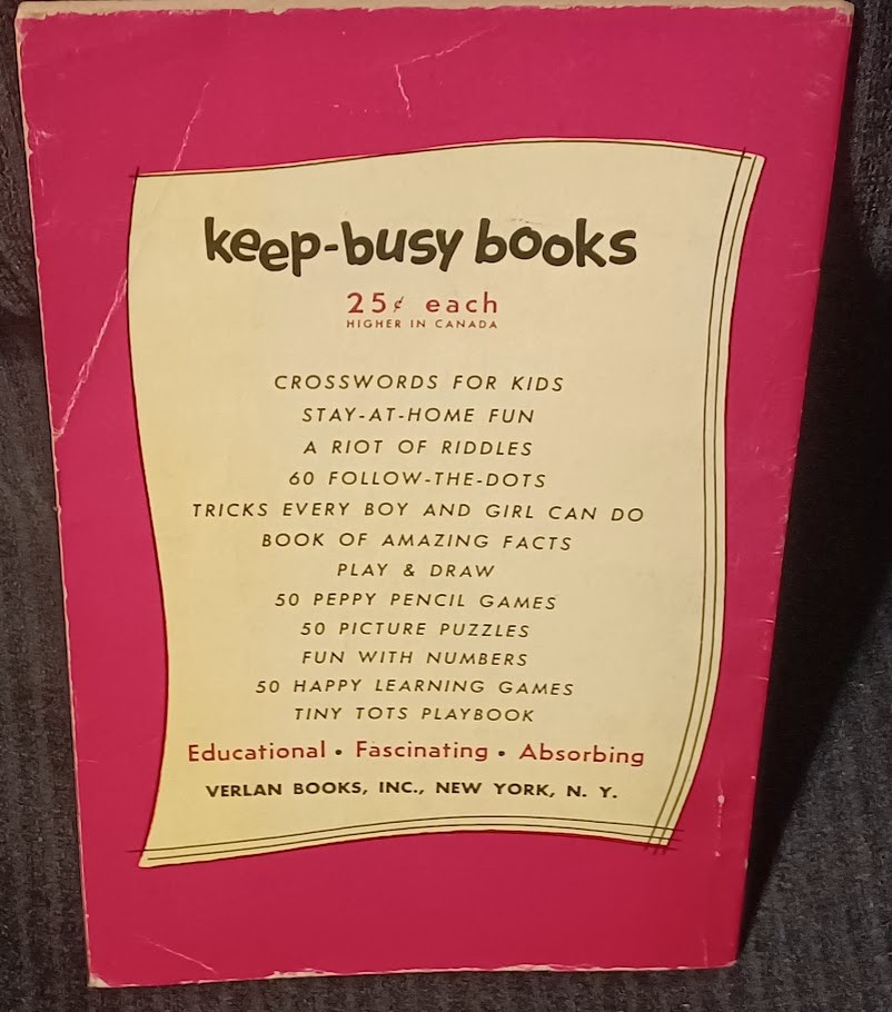 Vintage 1953 Tiny Tots Playbook – Educational Activity Book Ages 4–8 – Verlan Bk