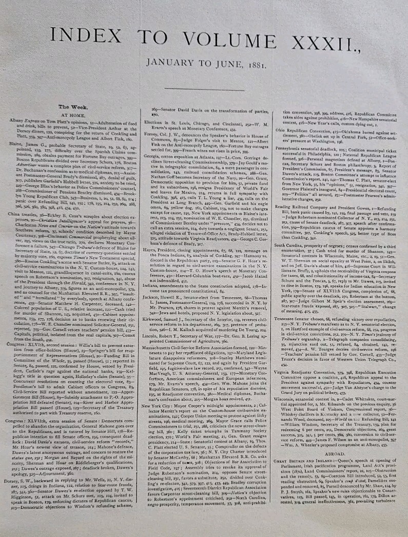 Scarce 1881 The Nation Magazine New, Politics, Literature 480 Pages