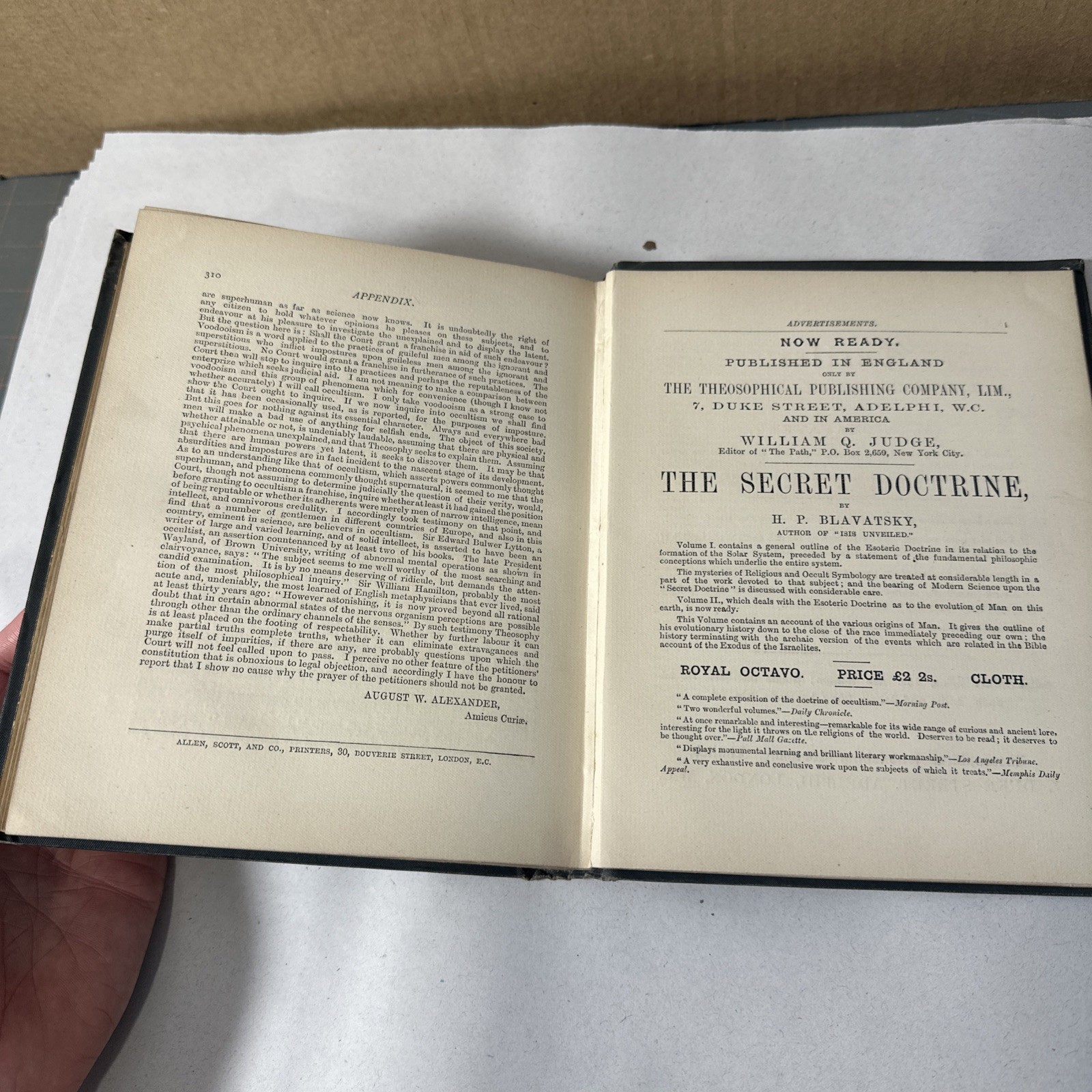 The Key To Theosophy by HP Blavatsky 1889 First Edition RARE Book Occult