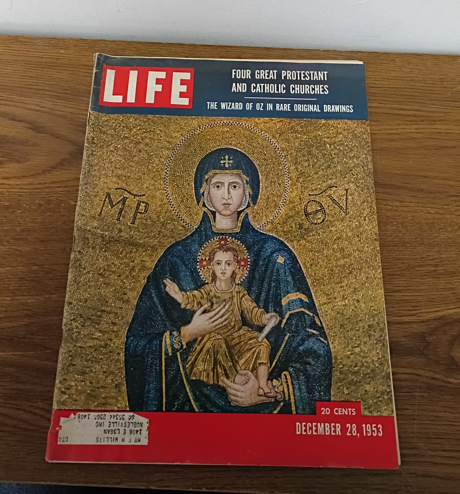 Life Magazine December 28, 1953 – Wizard of Oz Drawings, Four Great Churches