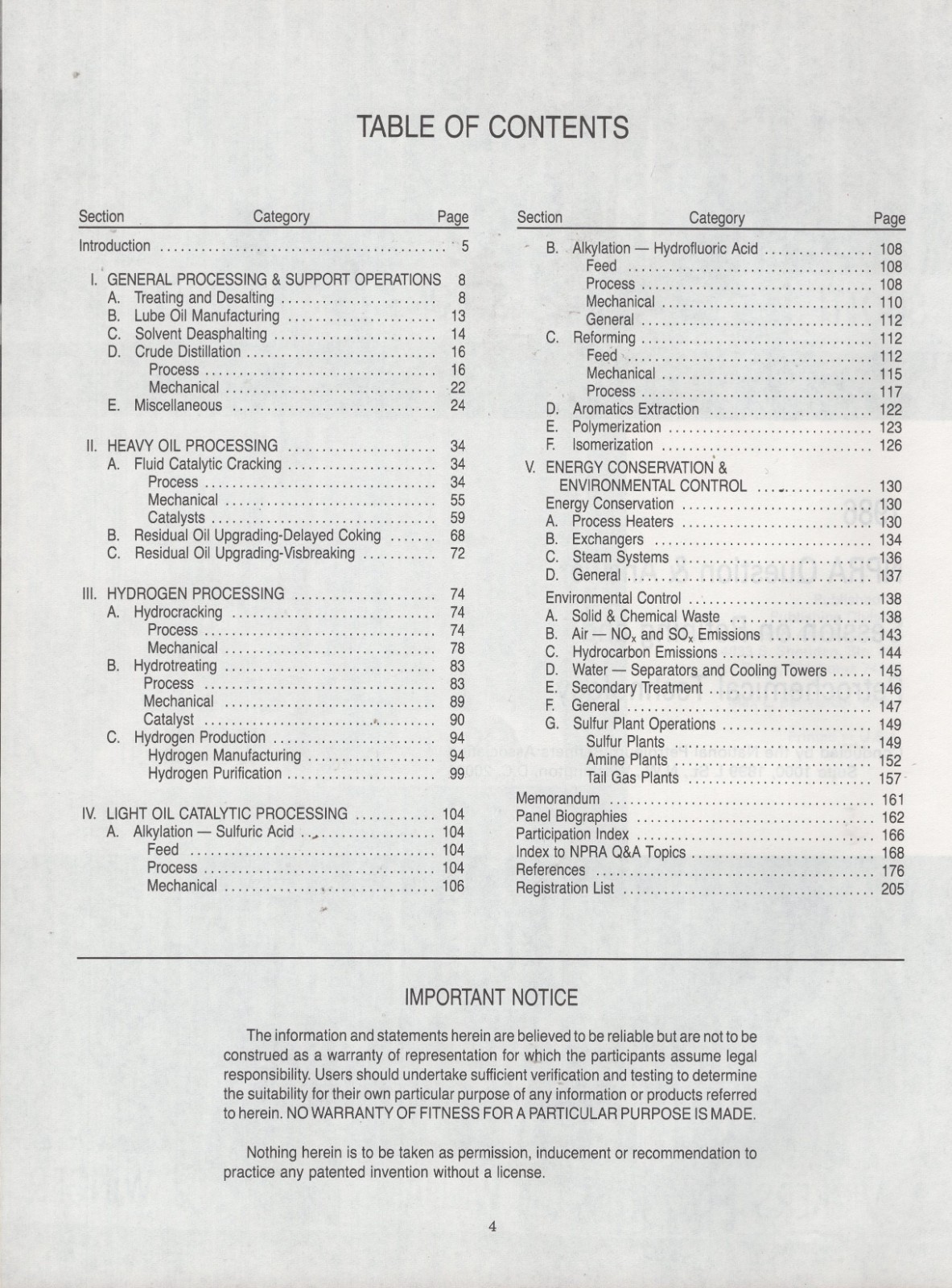 1986 NPRA Q&A Session on Refining and Petrochemical Technology