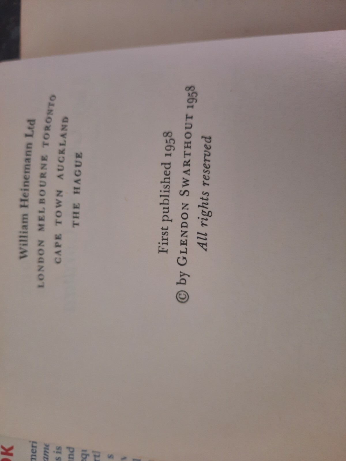 They Came to Cordura by Glendon Swarthout, 1st Edition 1958, Hardback with D/J