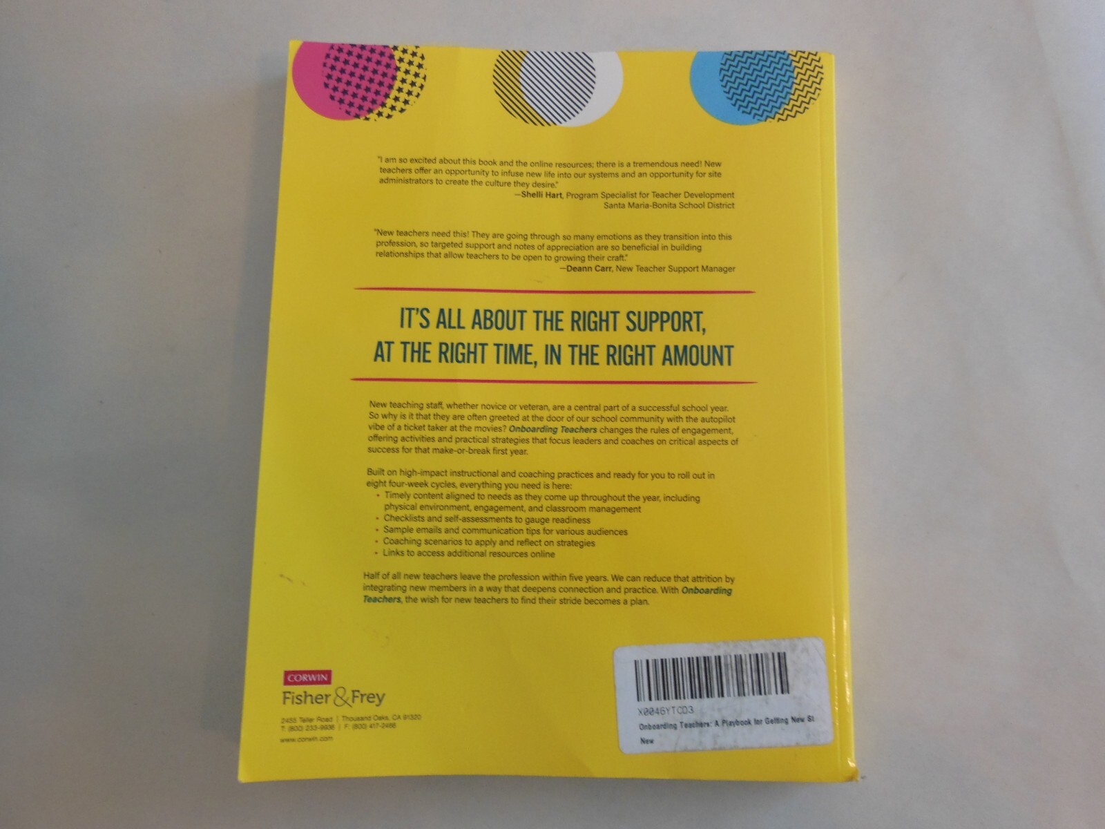 Onboarding Teachers : A Playbook for Getting New Staff up to Speed by Nancy Frey