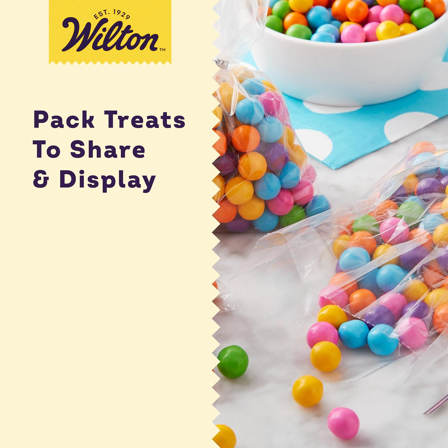 Wilton Clear Treat Party Bags, 4 x 9.5 in., 50 Pack 50 Pack,