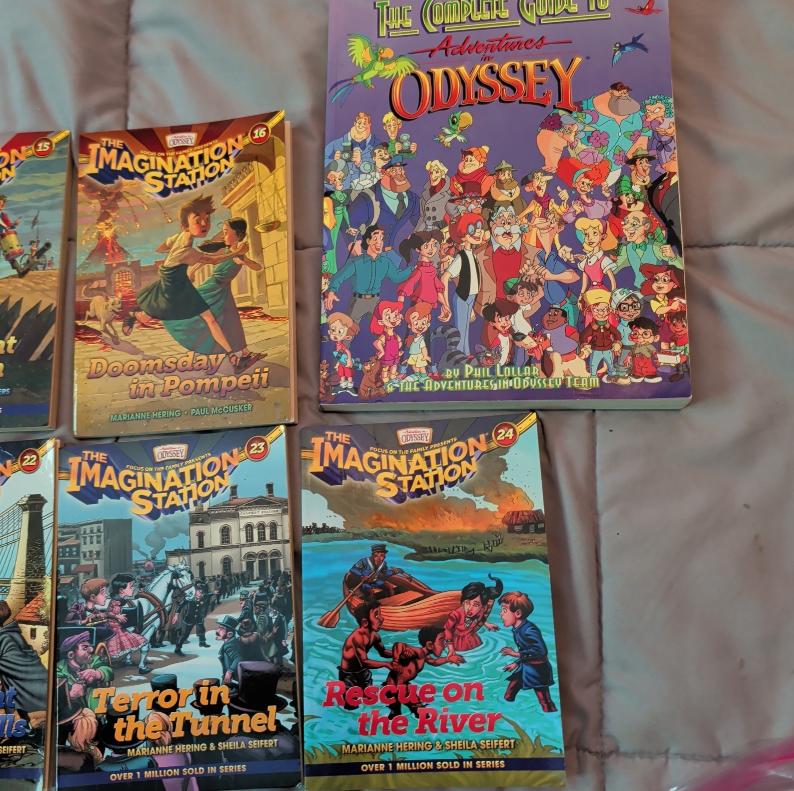 7 THE IMAGINATION STATION books by Adventures in Odyssey Lot 2, 15, 16,21-24