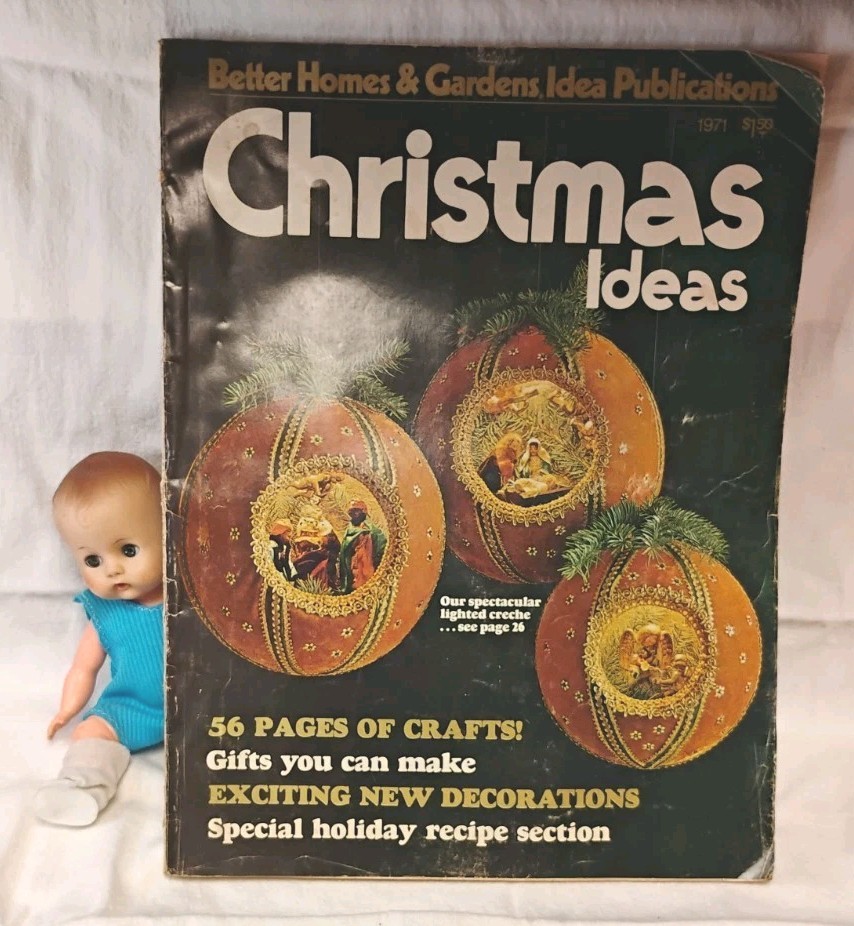 Vintage 1971 Better Homes & Gardens Christmas Ideas Crafts Stories Ads 180 Pages