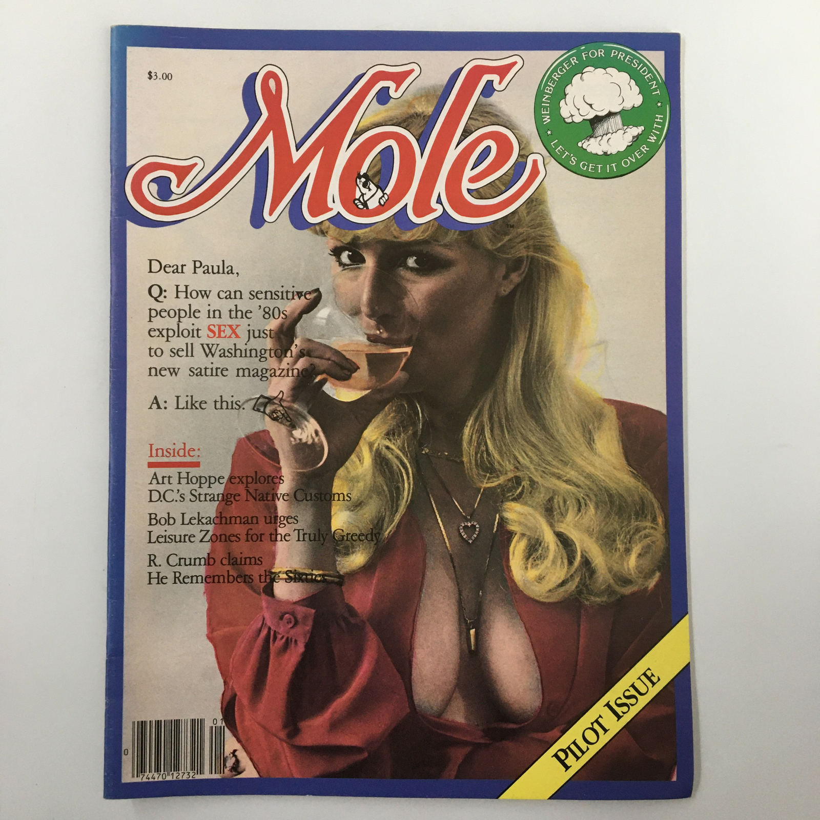 VTG Mole Magazine 1983 Pilot Issue Photo of Paula Parkinson No Label