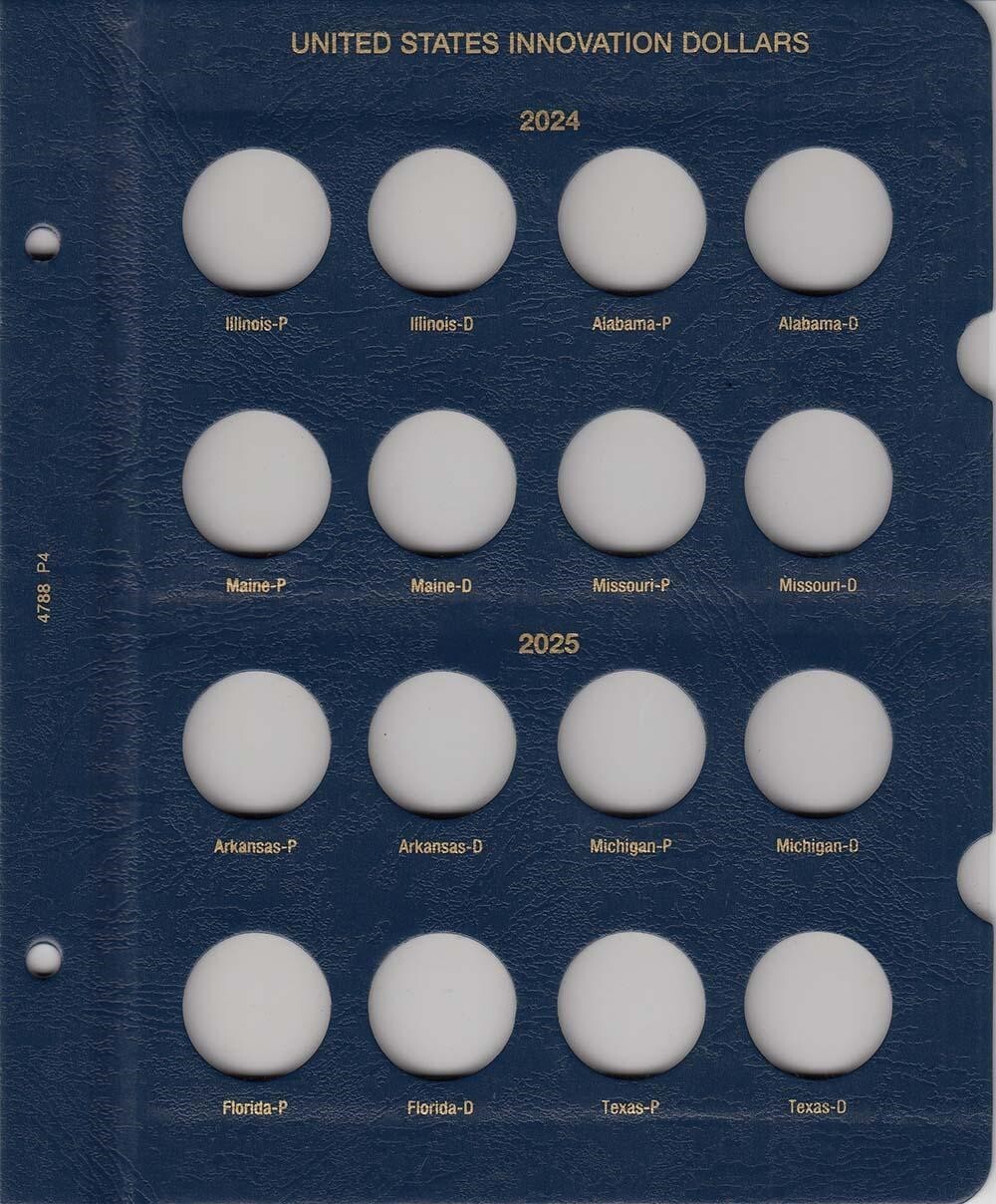 Whitman New Innovation Dollar PD Album 2018-2025 + Inserts For Golden $ 4788