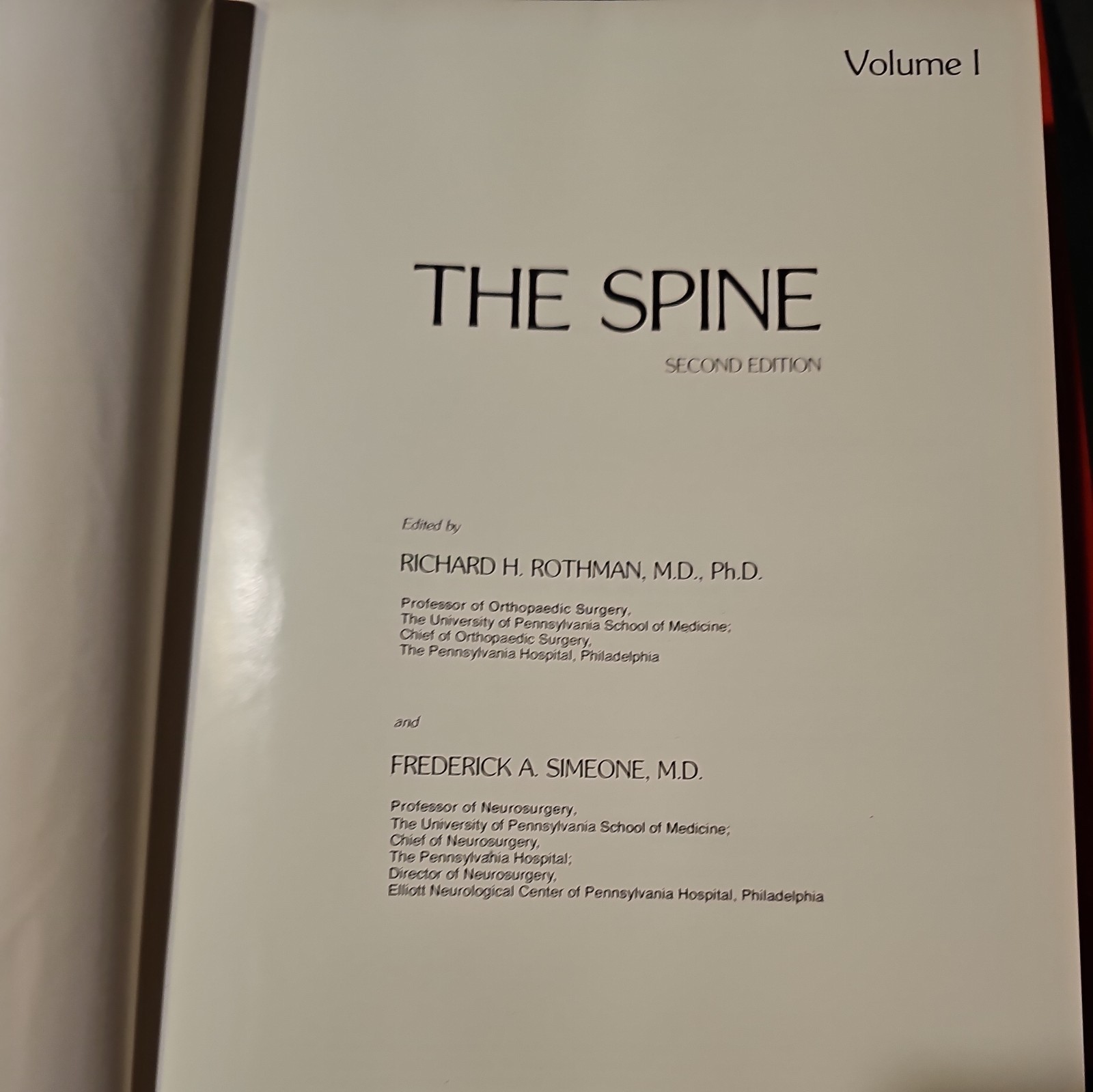 ROTHMAN-SIMEONE: THE SPINE, 2ND EDITION (2 VOL. SET) By Richard H. Rothman
