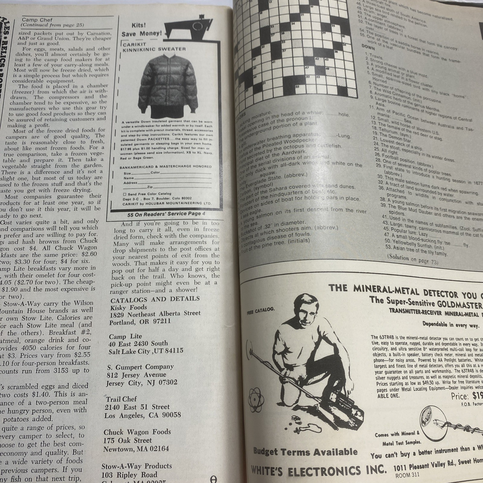 Camping Journal March 1974 Buyer’s Guide Outdoor Recreation Magazine