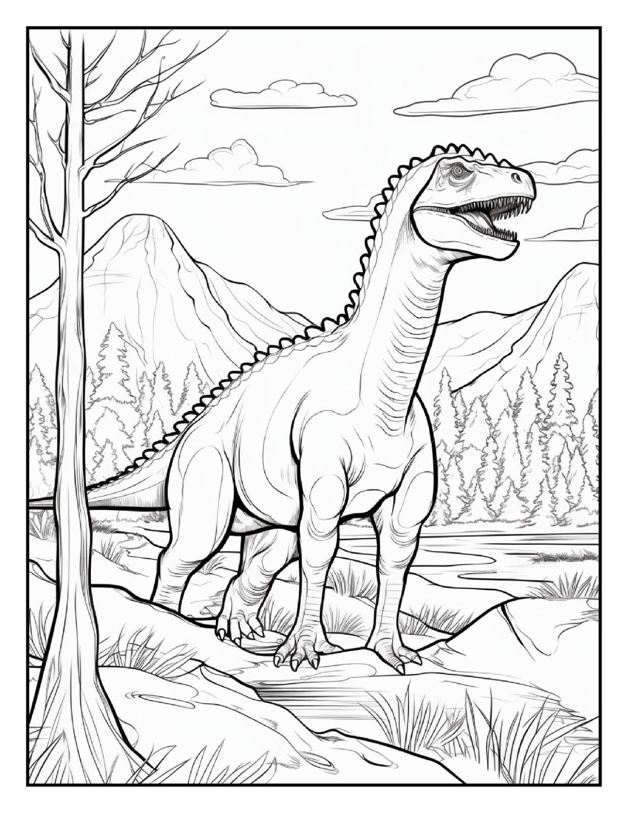 “Cute Dinosaur Coloring Book fun for allFun, Creative & Relaxing Art Pages