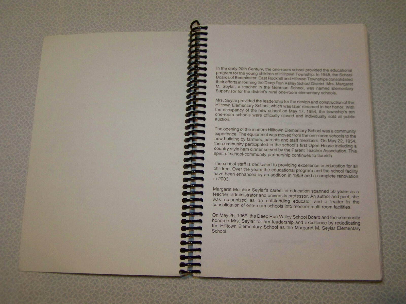 M.M. Seylar Elementary School Cookbook Hilltown Pennsylvania 2004 50th Anniv.