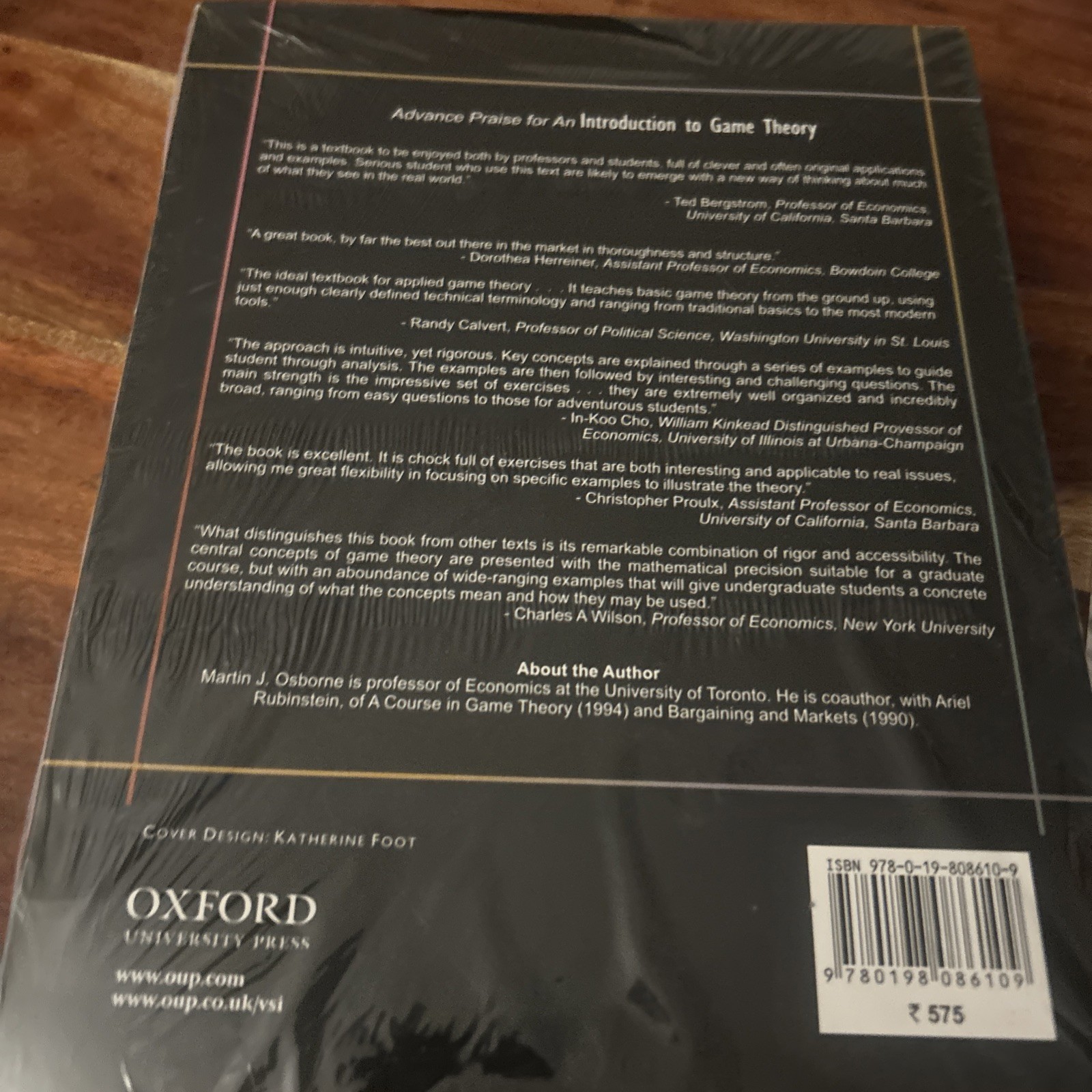 An Introduction to Game Theory by Martin J Osborne: New