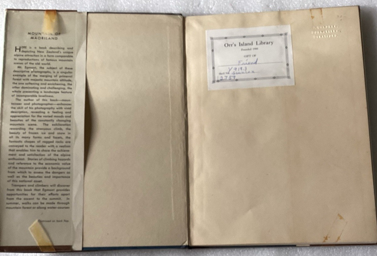 MOUNTAIN OF MAORILAND BY A.B. SCANLAN/GOOD+ EX-LIBRARY UNMARKED 1949 HC/DJ