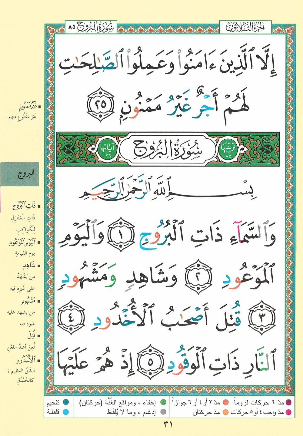 Tajweed Quran – Juz’ Amma – Large Font (8 Lines) – Arabic Edition – 7×9.5 in