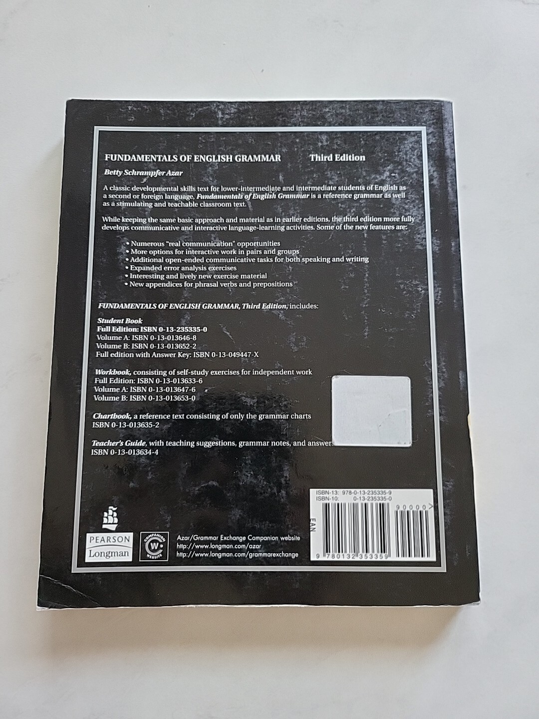 Fundamentals of English Grammar by Betty Schrampfer Azar (2007)