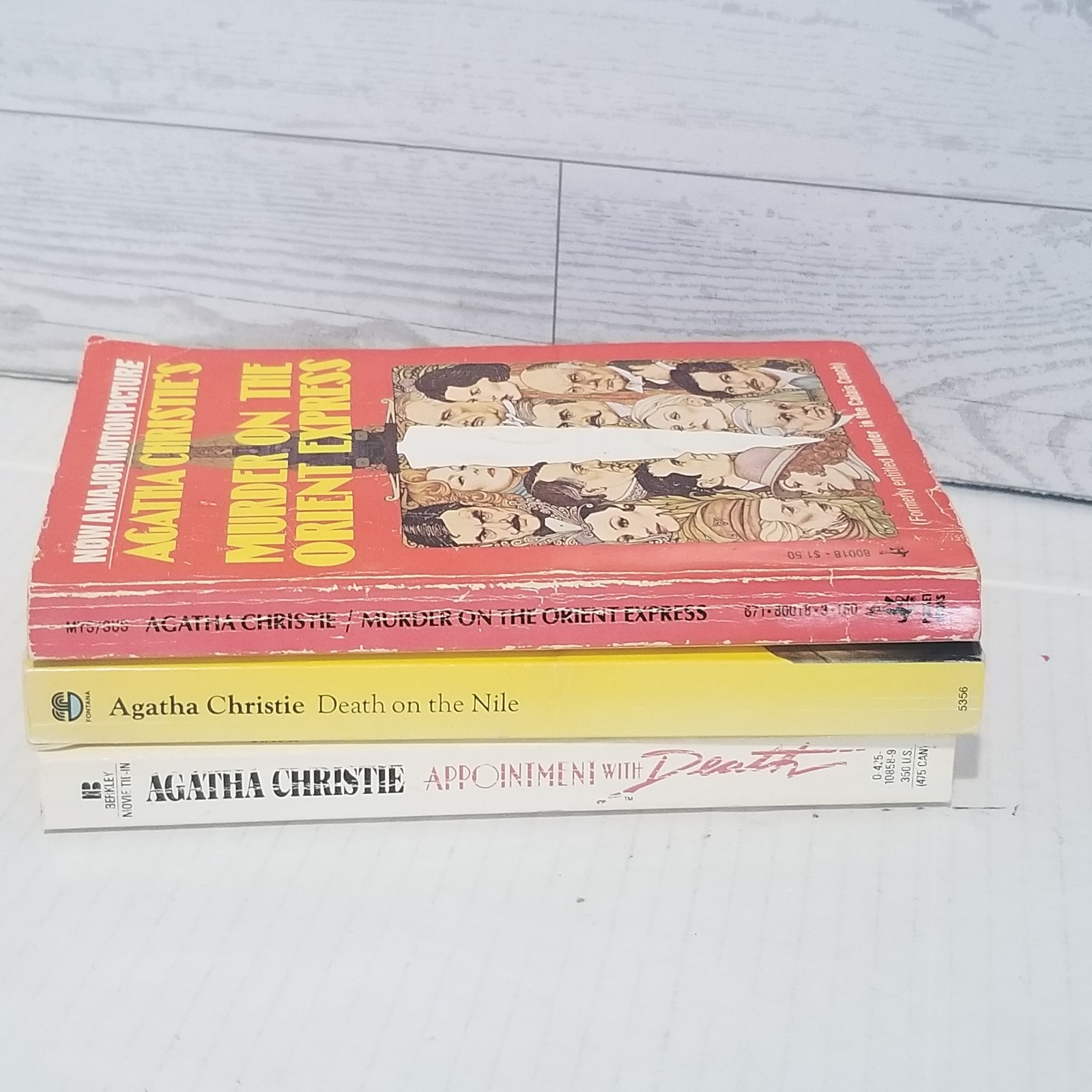 Agatha Christie 3 Book Lot Hercule Poirot Movie Tie In Vintage Paperbacks
