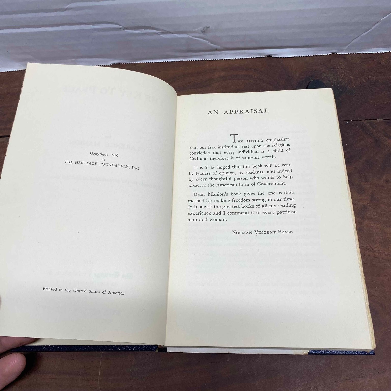 The Key to Peace Clarence Manion 1951 First Edition Heritage Foundation