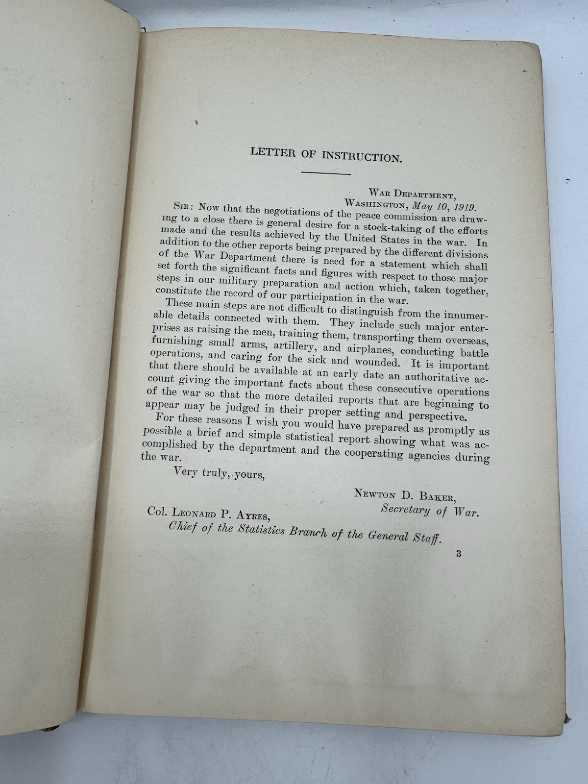 THE WAR WITH GERMANY A Statistical Summary By Leonard P. Ayres 1919 HC