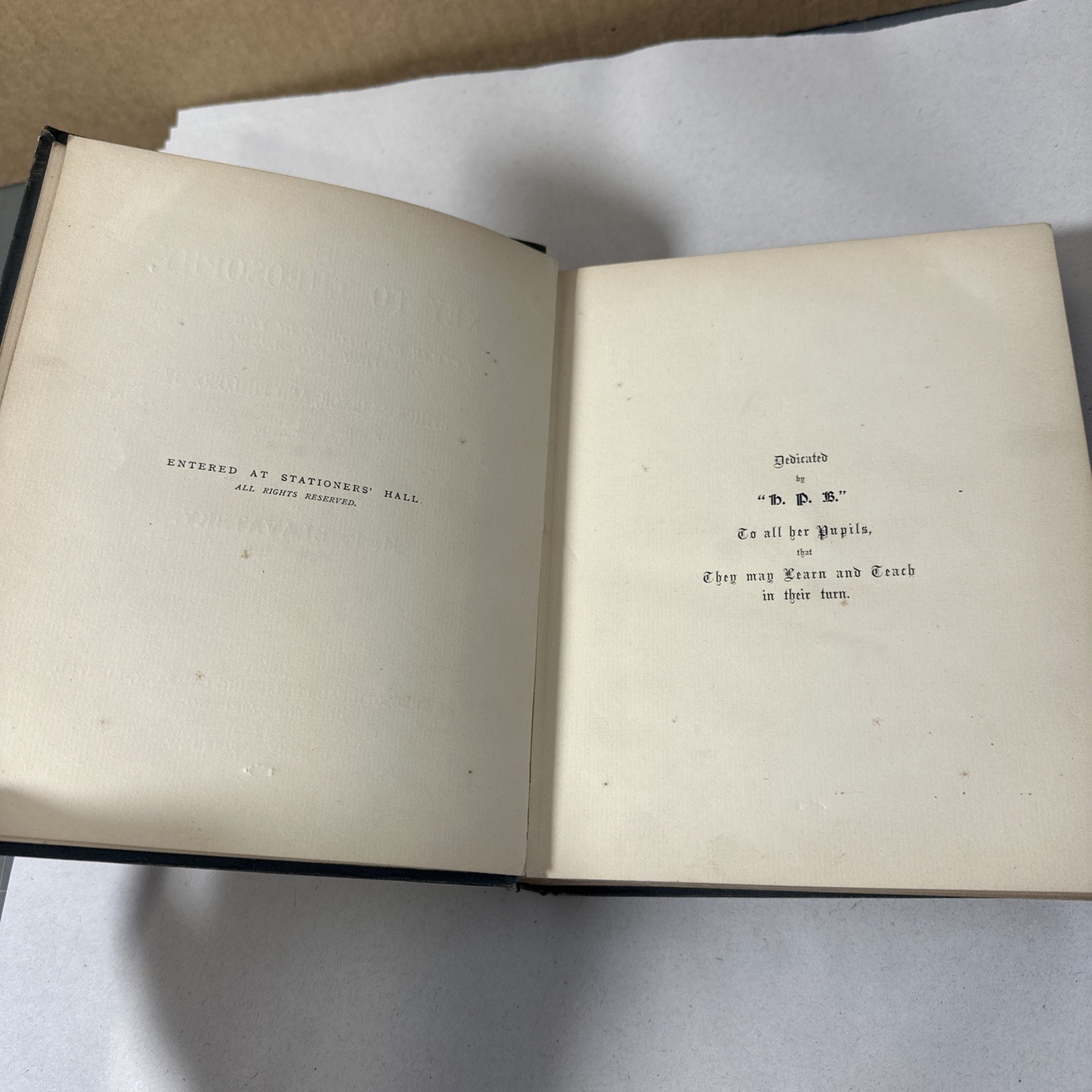 The Key To Theosophy by HP Blavatsky 1889 First Edition RARE Book Occult