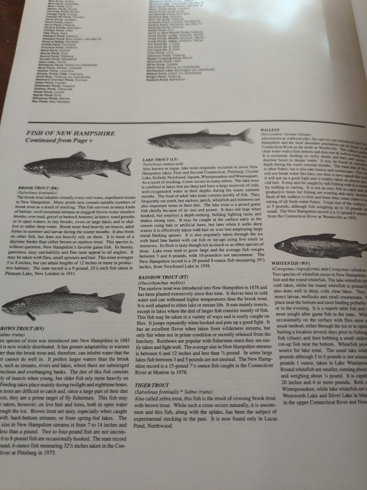 New Hampshire Fishing Maps Book by Swasey & Wilson 1998