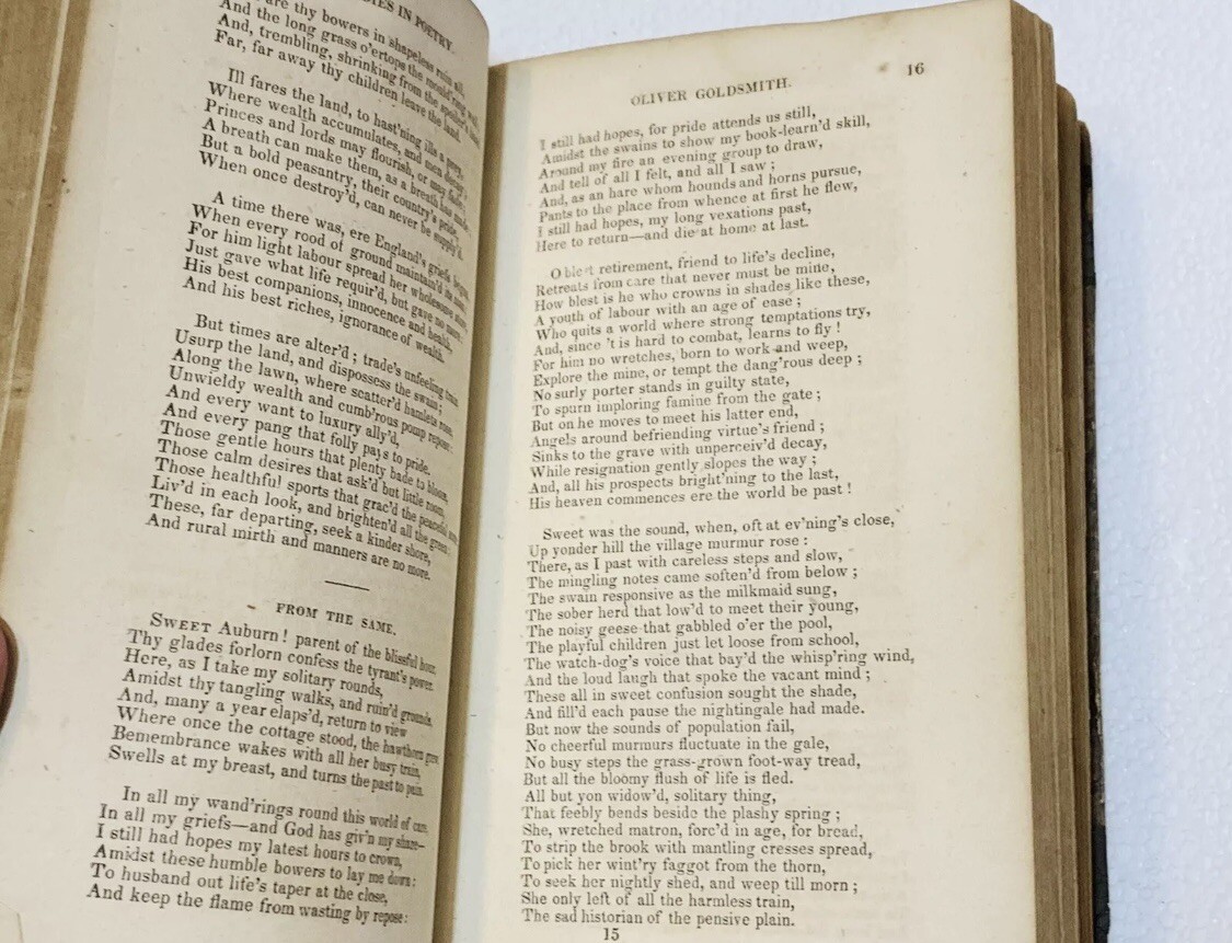 Antique 1800’s Studies in Poetry by George Crabbe 480 pages