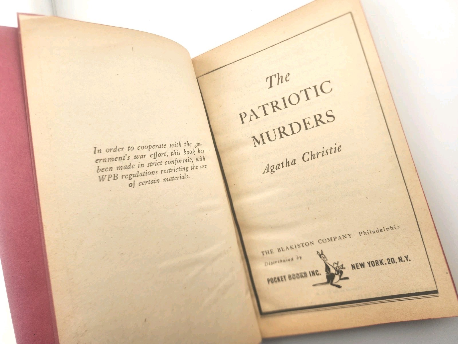 PATRIOTIC MURDERS Agatha Christie POCKET PB First Ed. 1st Print VINTAGE MYSTERY