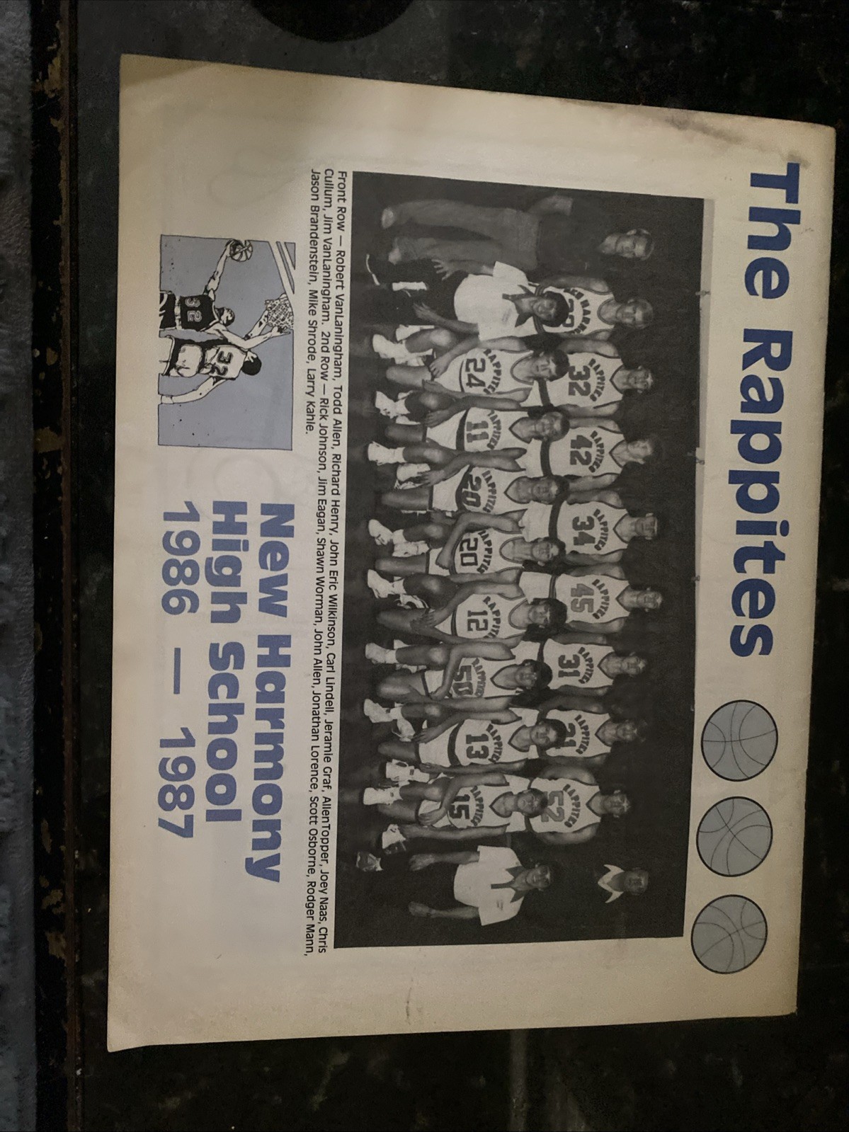 NEW HARMONY Indiana High School 1986-1987 Indiana Rappites Booklet