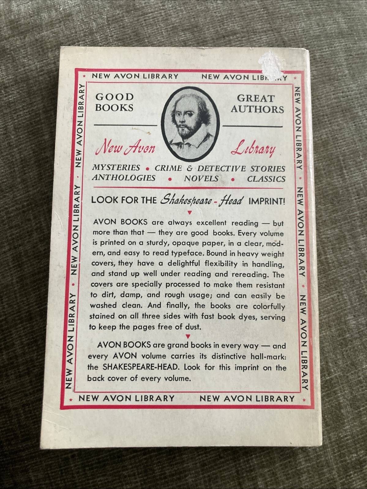 Crime Vintage Pb, A Holiday For Murder by Agatha Christie, Avon 124, 1947, G+