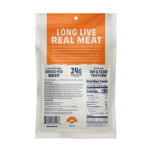 Grass-Fed Zero Sugar Beef Jerky Spicy Sesame Garlic 2 O