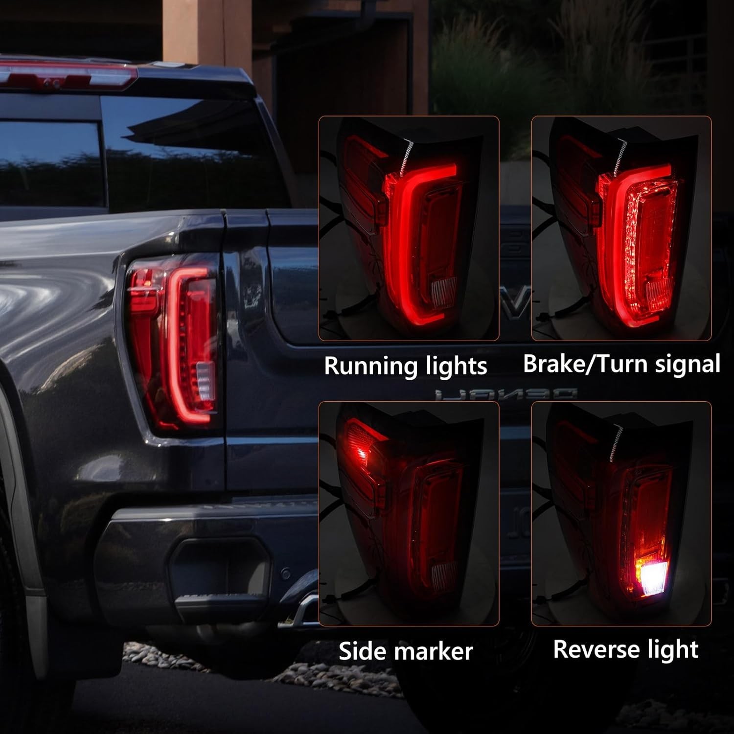 Full LED Tail Light Assembly Compatible with GMC Sierra 1500/2500HD/3500HD 2019-