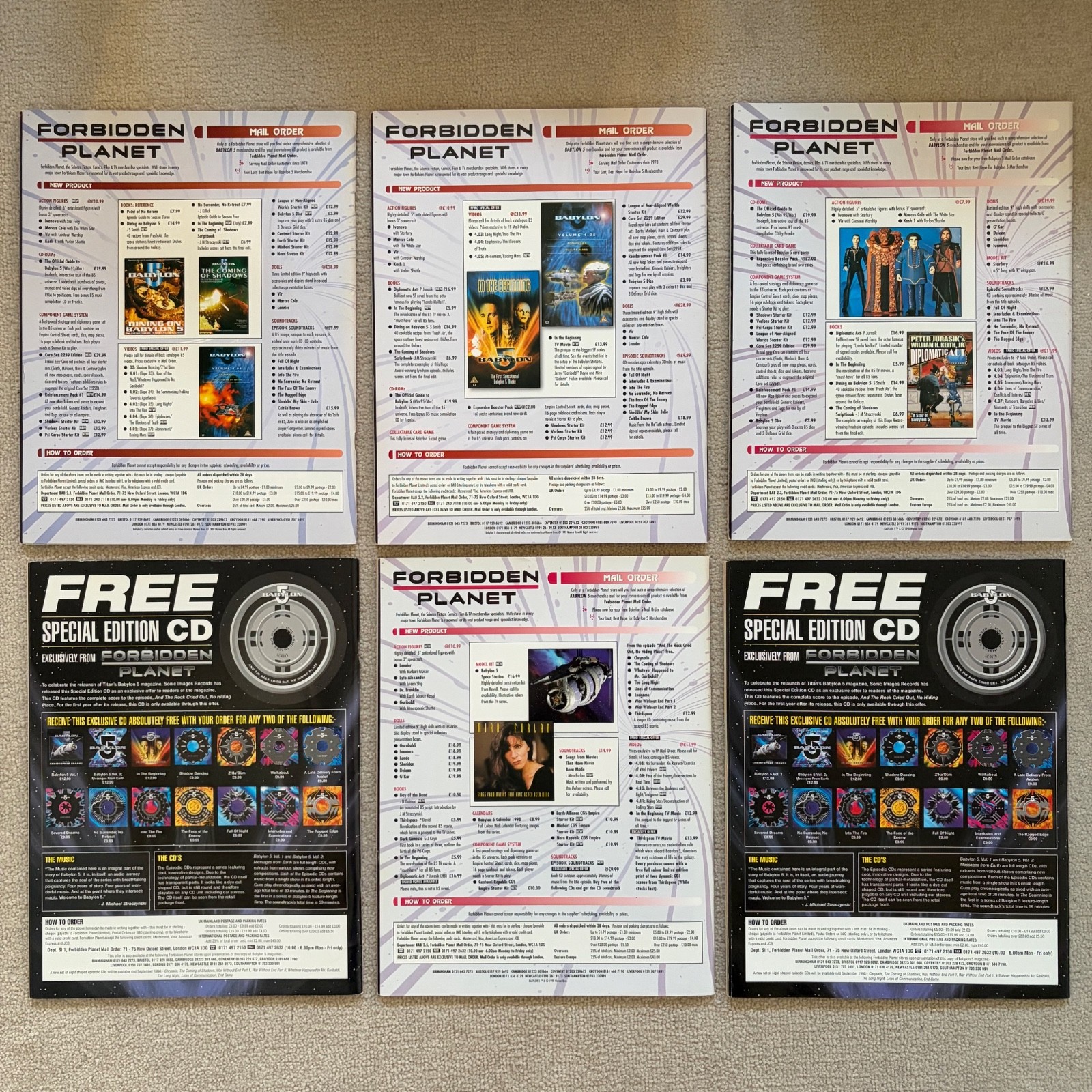 Titan – Babylon 5 Magazine – Job Lot 3 – 1998 – Issue 1 2 3 4 5 6