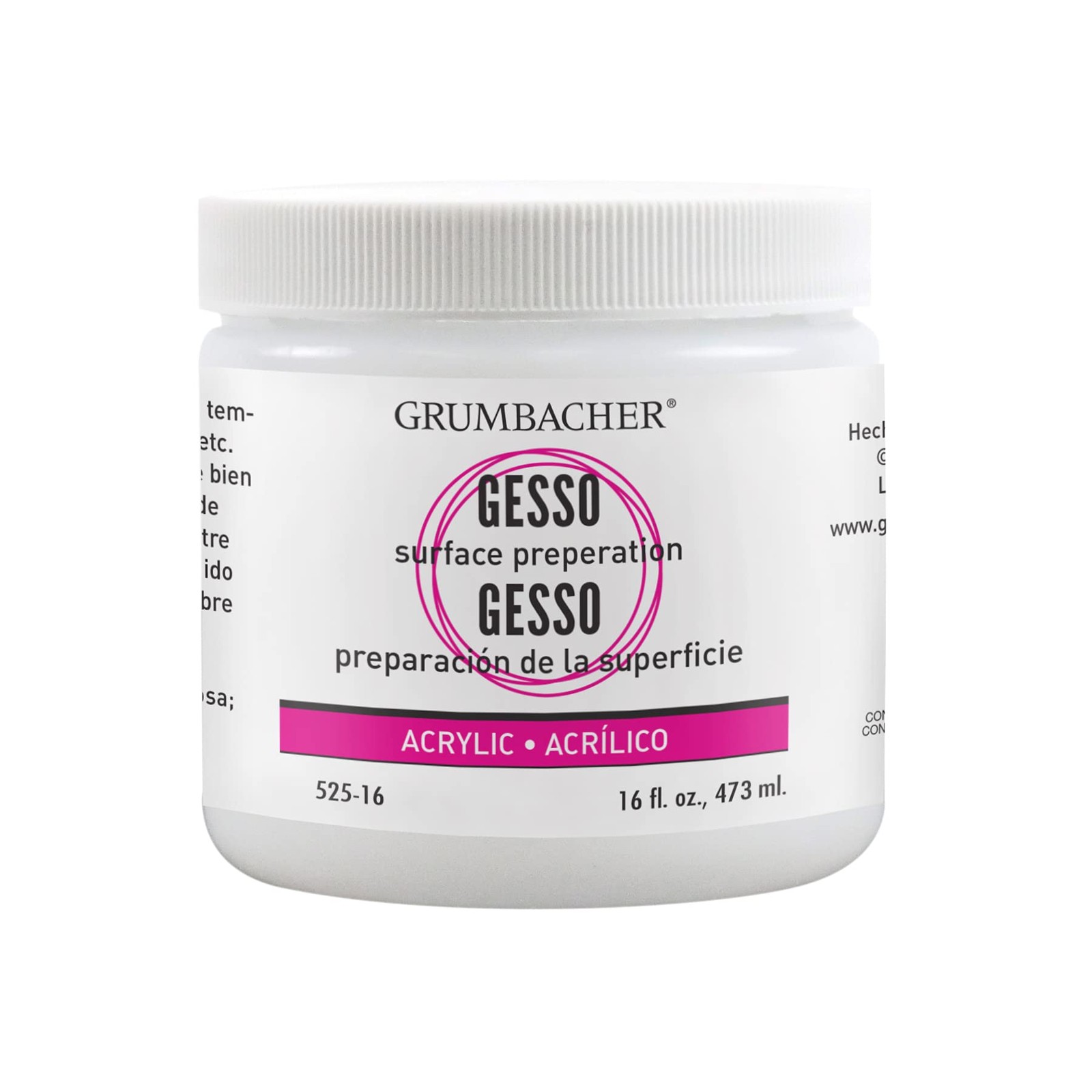 16 Oz 52516 Hyplar Artists Acrylic Gesso Surface Prep Medium Paint Jar
