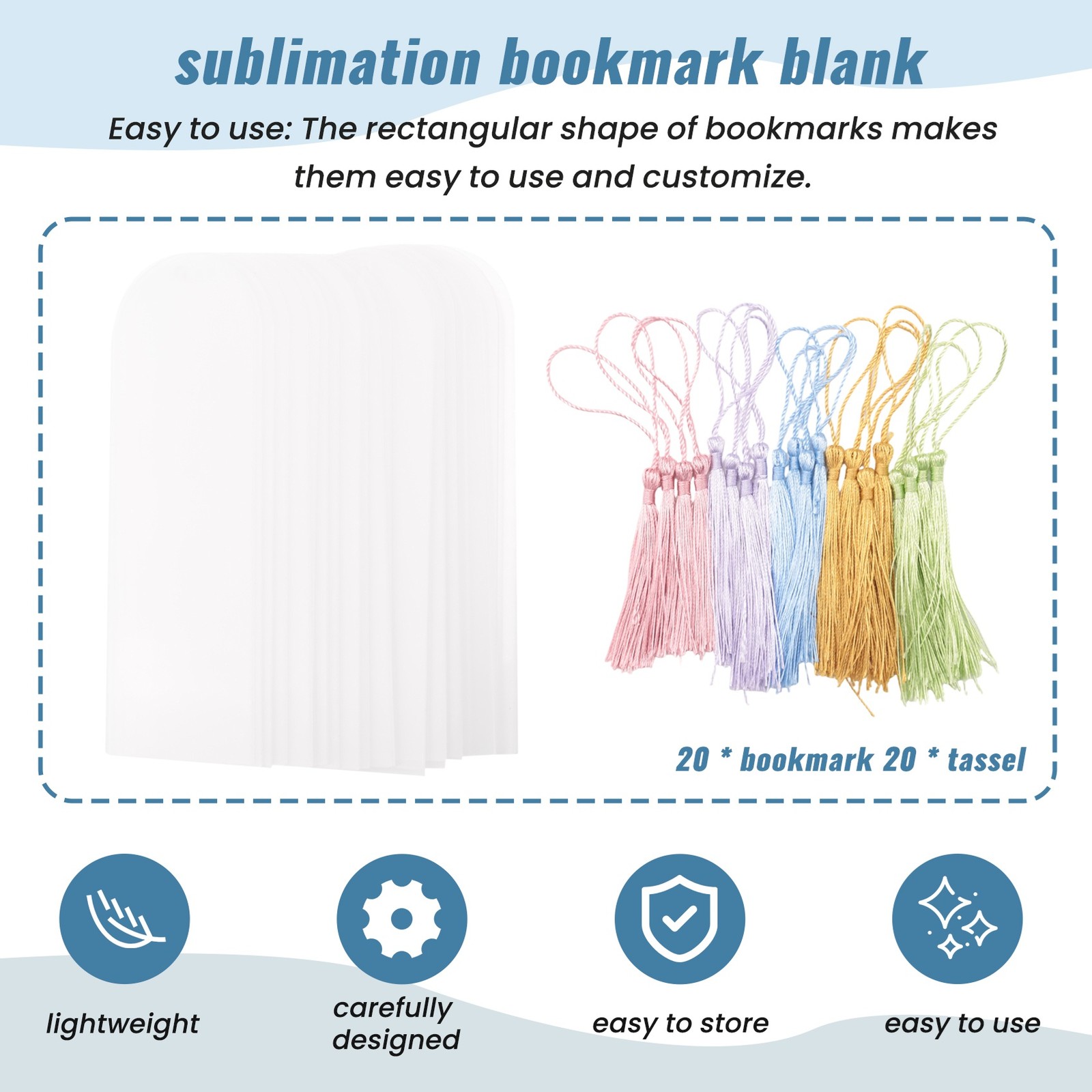 Blank Clear Acrylic Bookmarks 20Pcs Rectangle Craft Transparent Acrylic7221