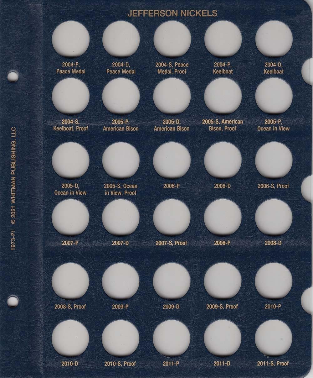 Album For Jefferson Nickel Coins 2004-2024 + 20 Blank Whitman Classic 1975 New