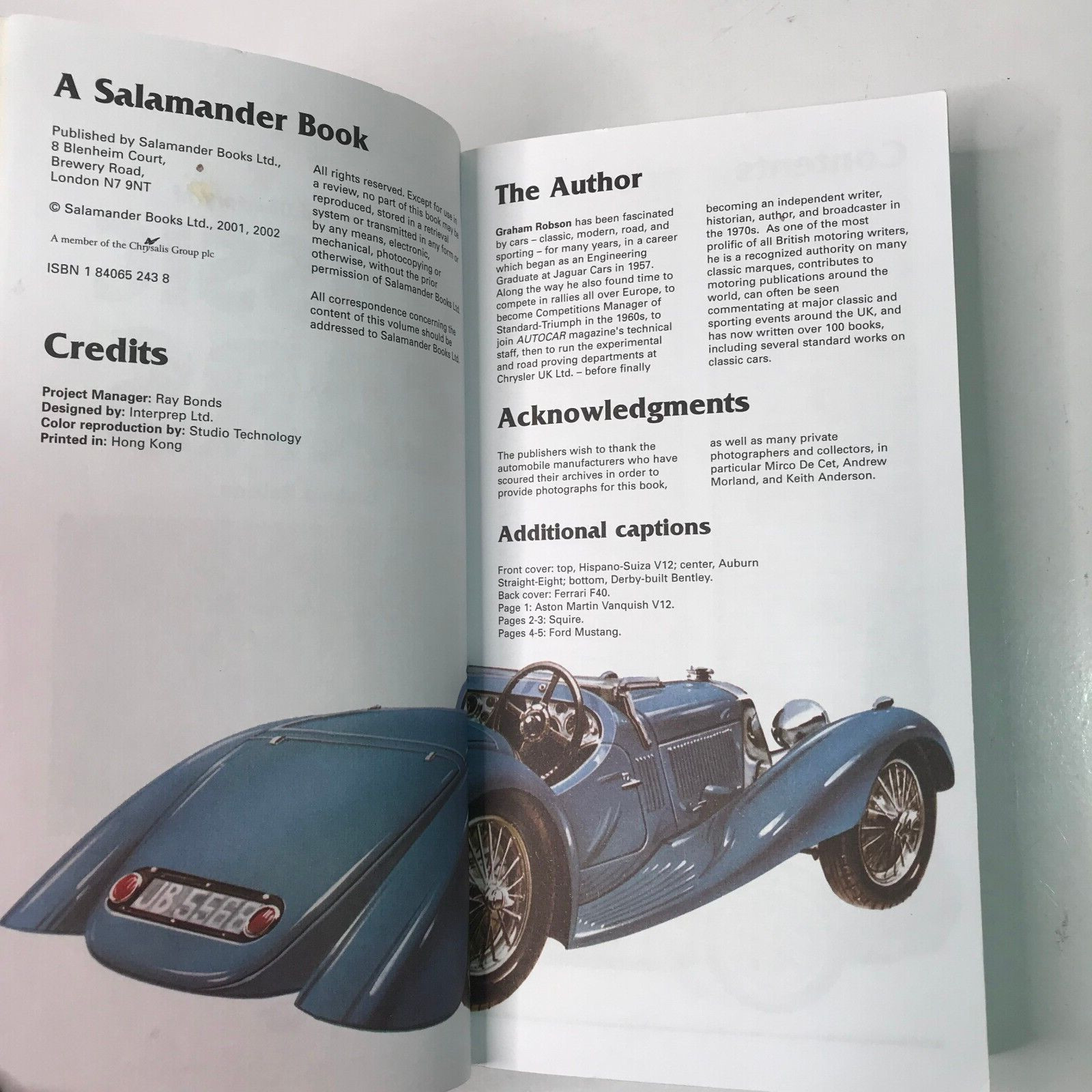 Classic Cars Directory Vintage 2002 Book 480 Pages