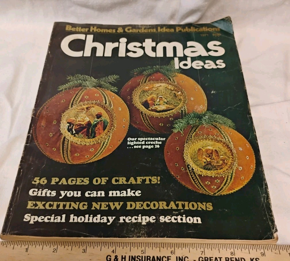 Vintage 1971 Better Homes & Gardens Christmas Ideas Crafts Stories Ads 180 Pages