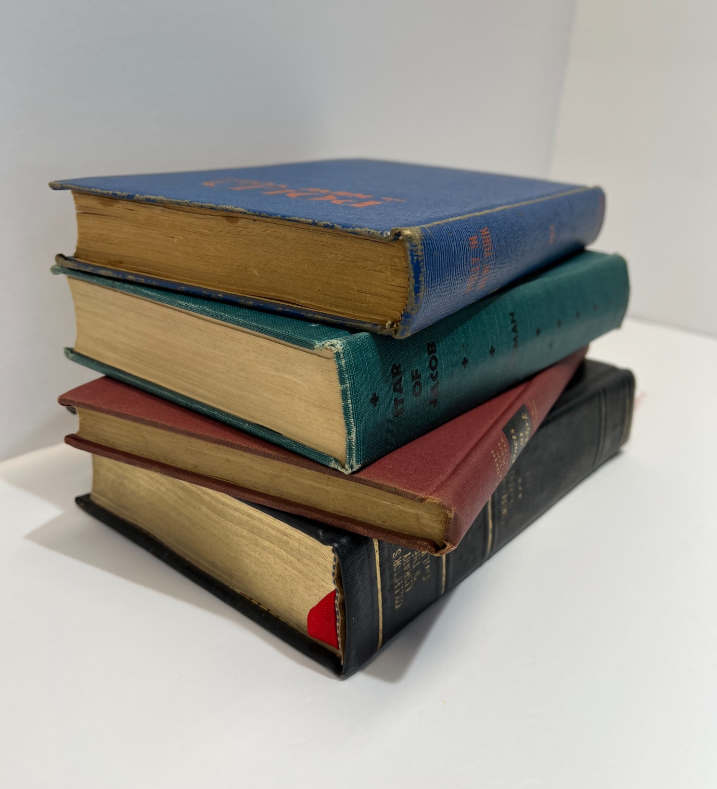 Lot of 4 Vintage Hardcover Books Collection Stackable Decor