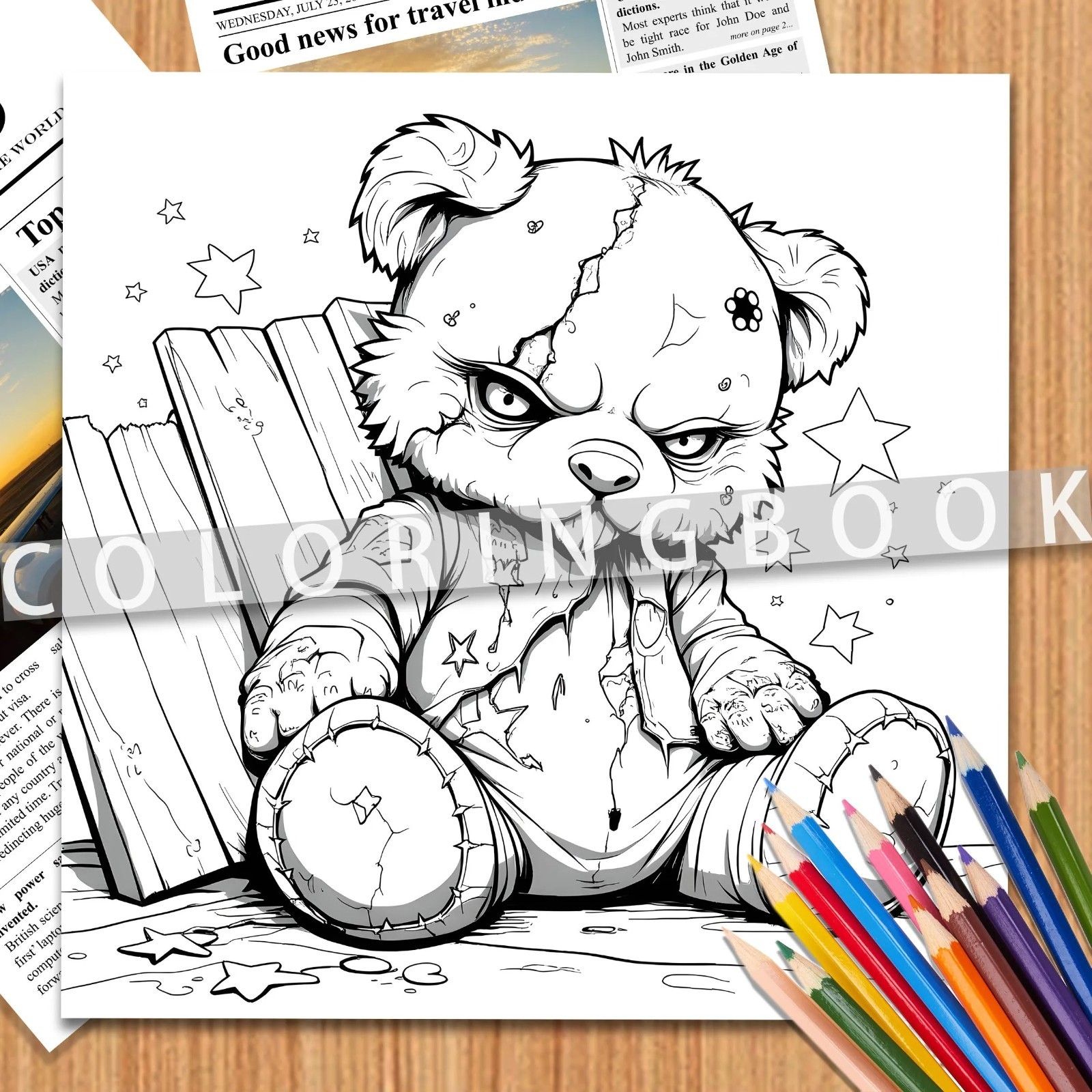 Cute Bear Coloring Book for Adults Intricate Designs Stress Relief Art