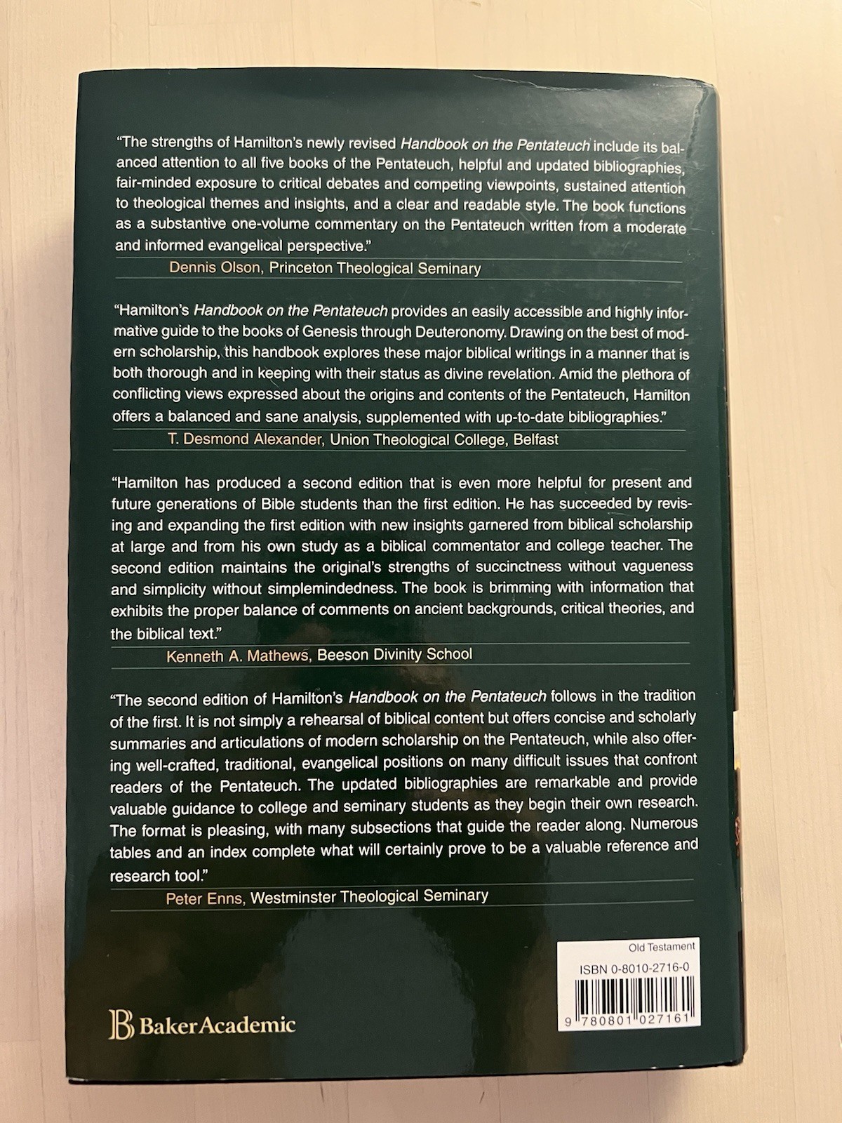Handbook On The Pentateuch Victor Hamilton