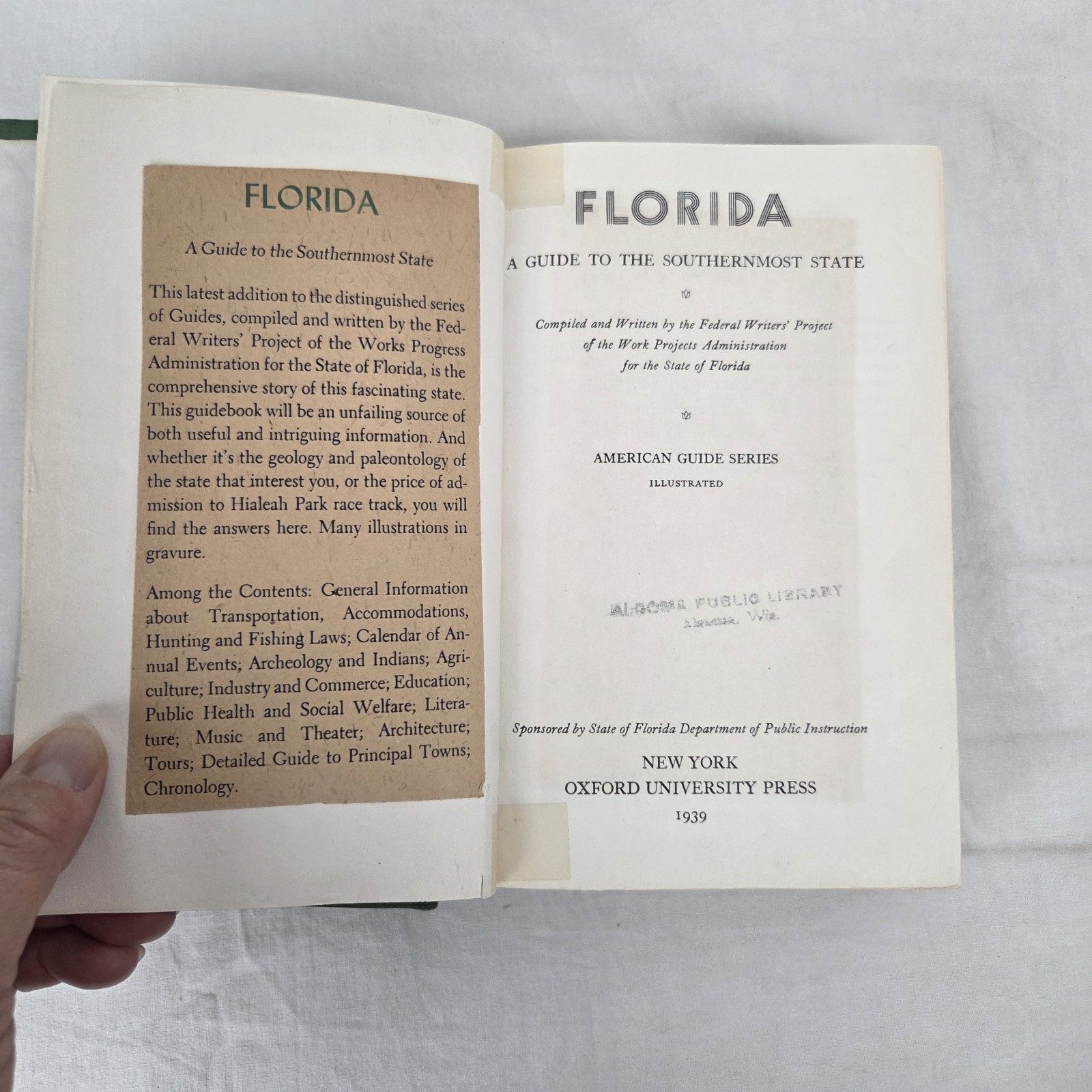 Florida : A Guide to the Southernmost State 1939 Federal Writers’ Project Book